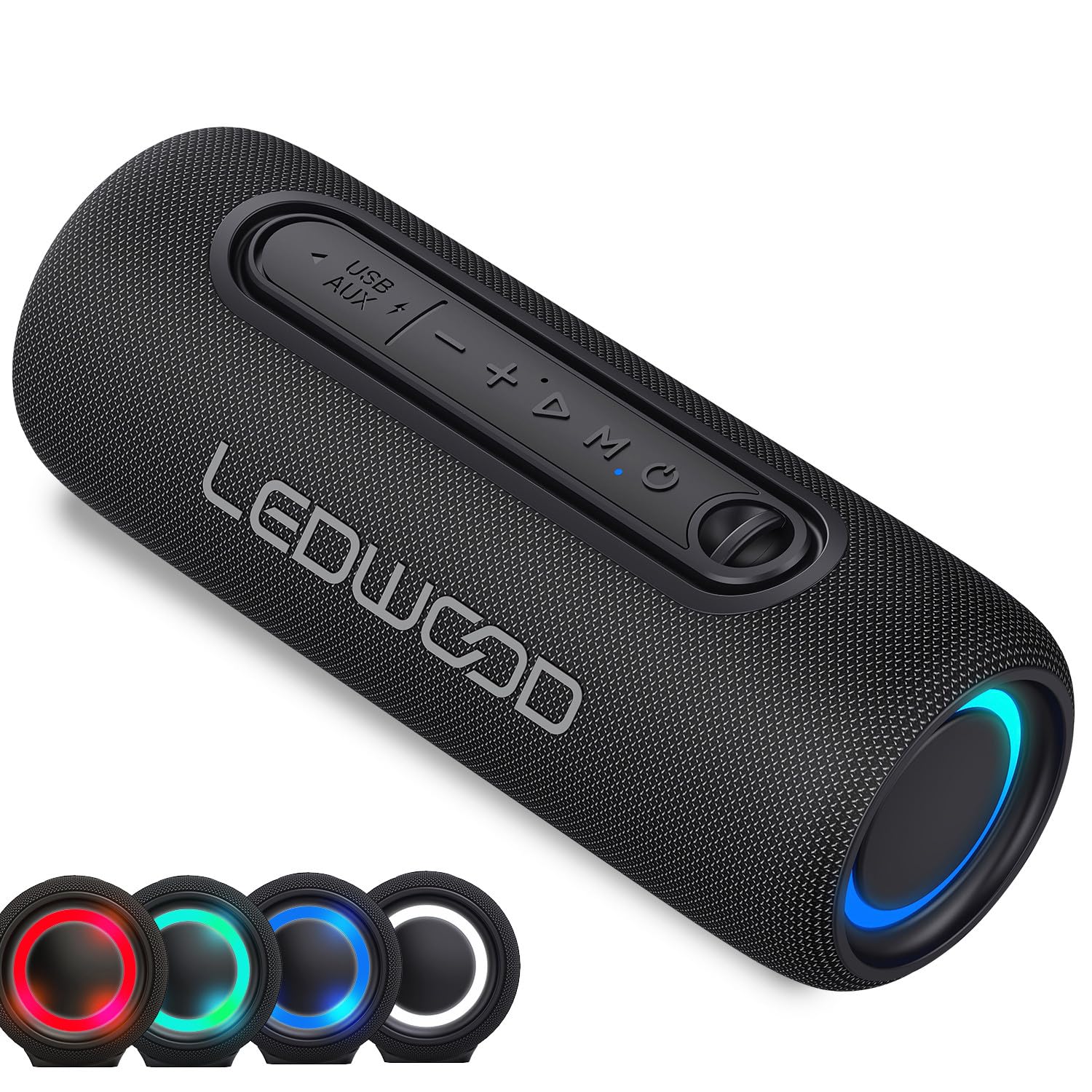 Altoparlante HiFi Libera 100W Ledwood XS100, Effetto LED, Buetooth USB, TWS, IPX5, Assistente Vocale, 10W RMS, Batteria 2000mAh