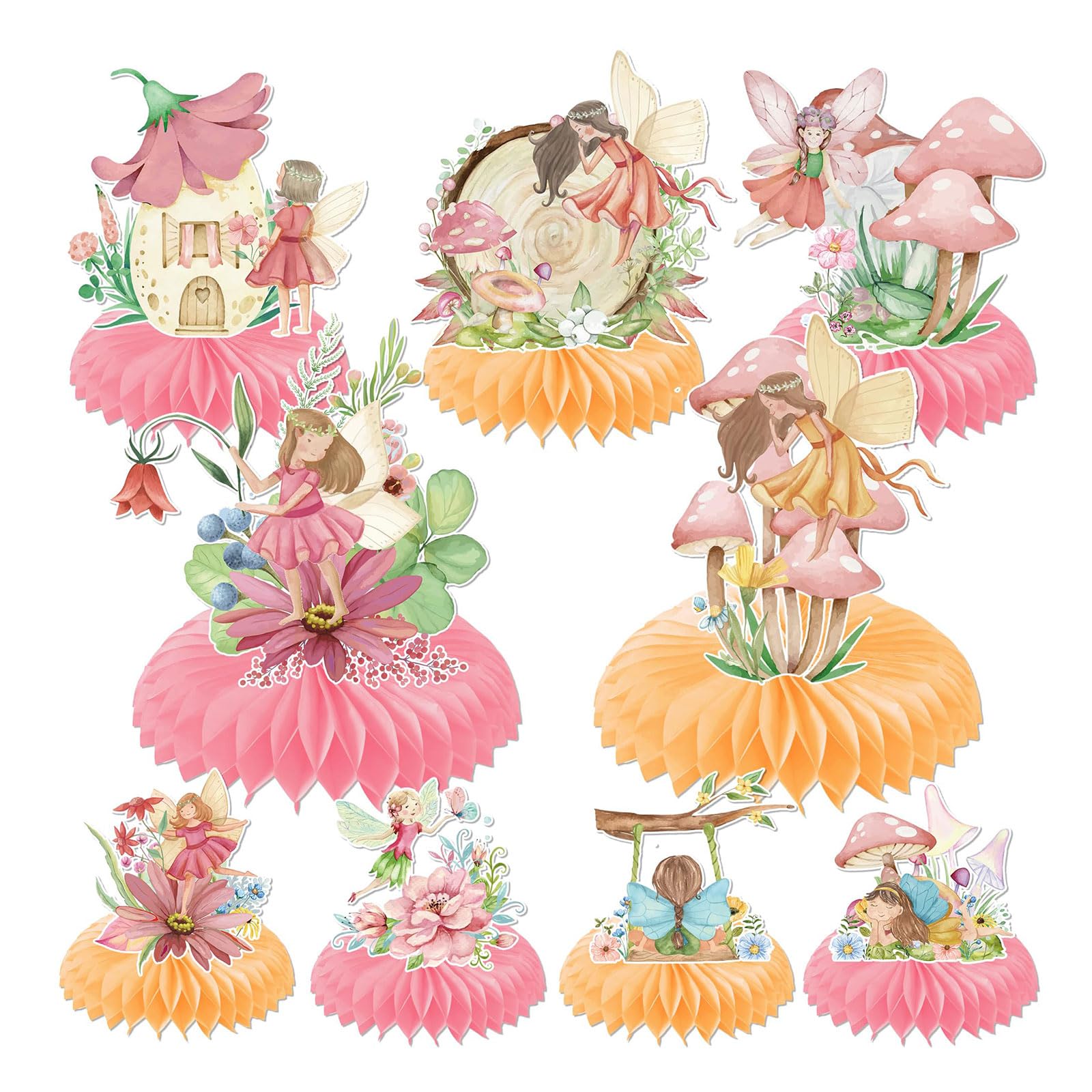 Feen Waben Decorazioni Per Tavolo Compleanno - 9 Pezzi Decorazioni Per Festa Fatina Con Farfalle, Fiori E Tema Fatine, I Miei Primi Eventi Fatati