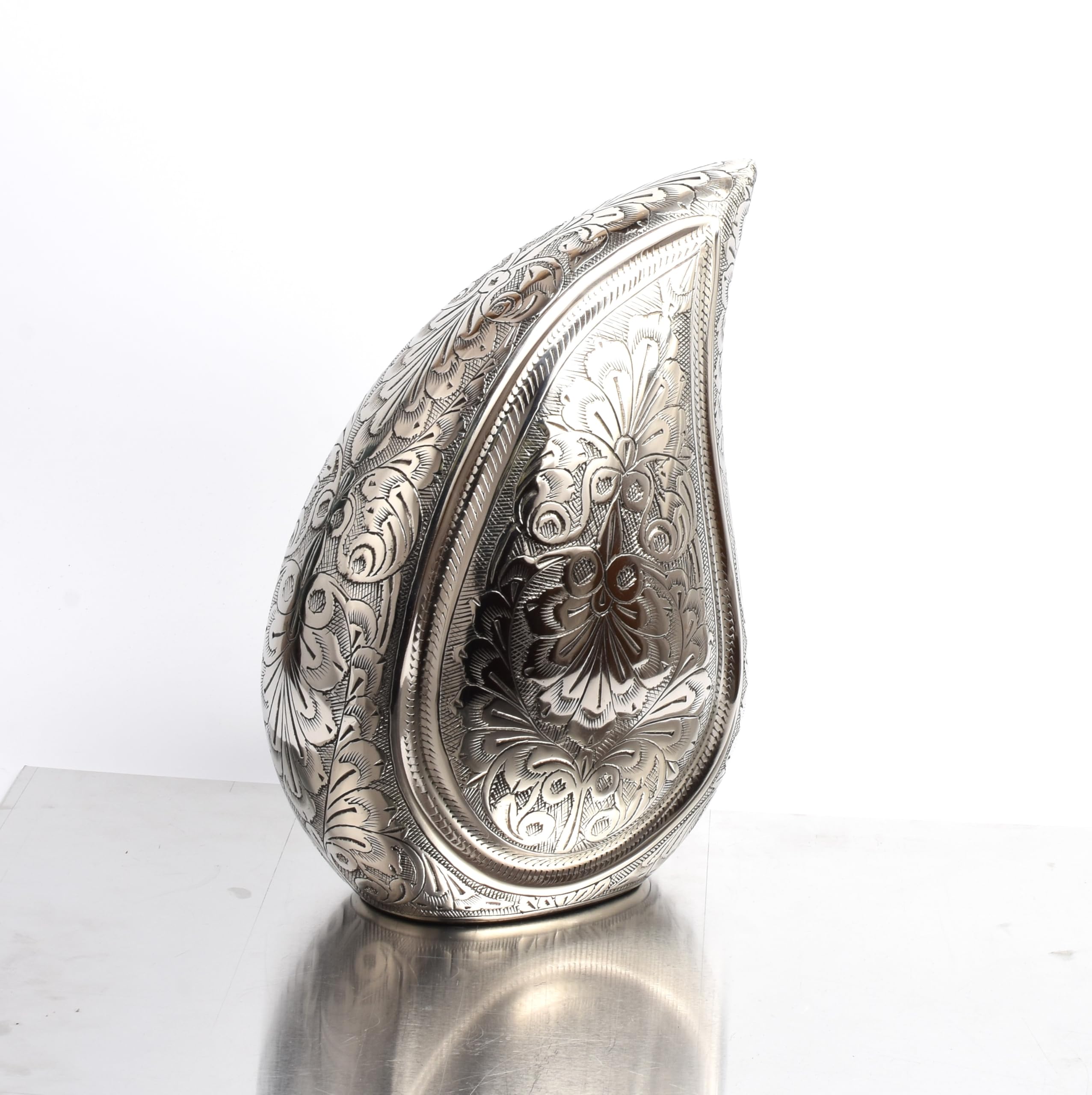 Teardrop Style Aluminum Cremation Urn for Ashes – 10 Inch Funeral Memorial Urn, Holds up to 200 lb / 90 kg /14 Stone Body Ashes, Large (Adult)