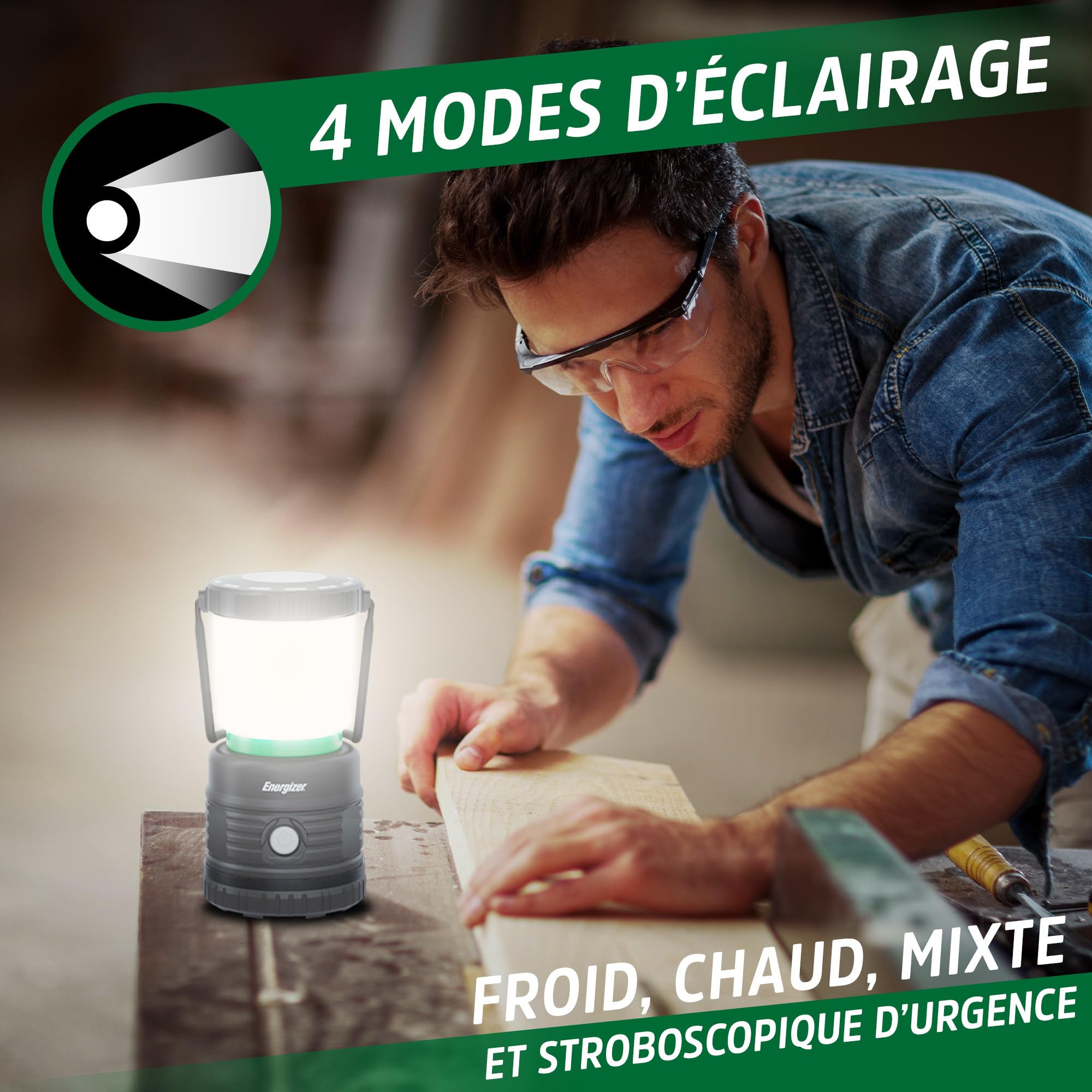Energizer Lampe Camping LED Rechargeable PRO, Très Brillante Lumière Tente, Étanche Lampe Urgence, Charge USB, Portable Camping Randonnée Outdoor Urgence Panne