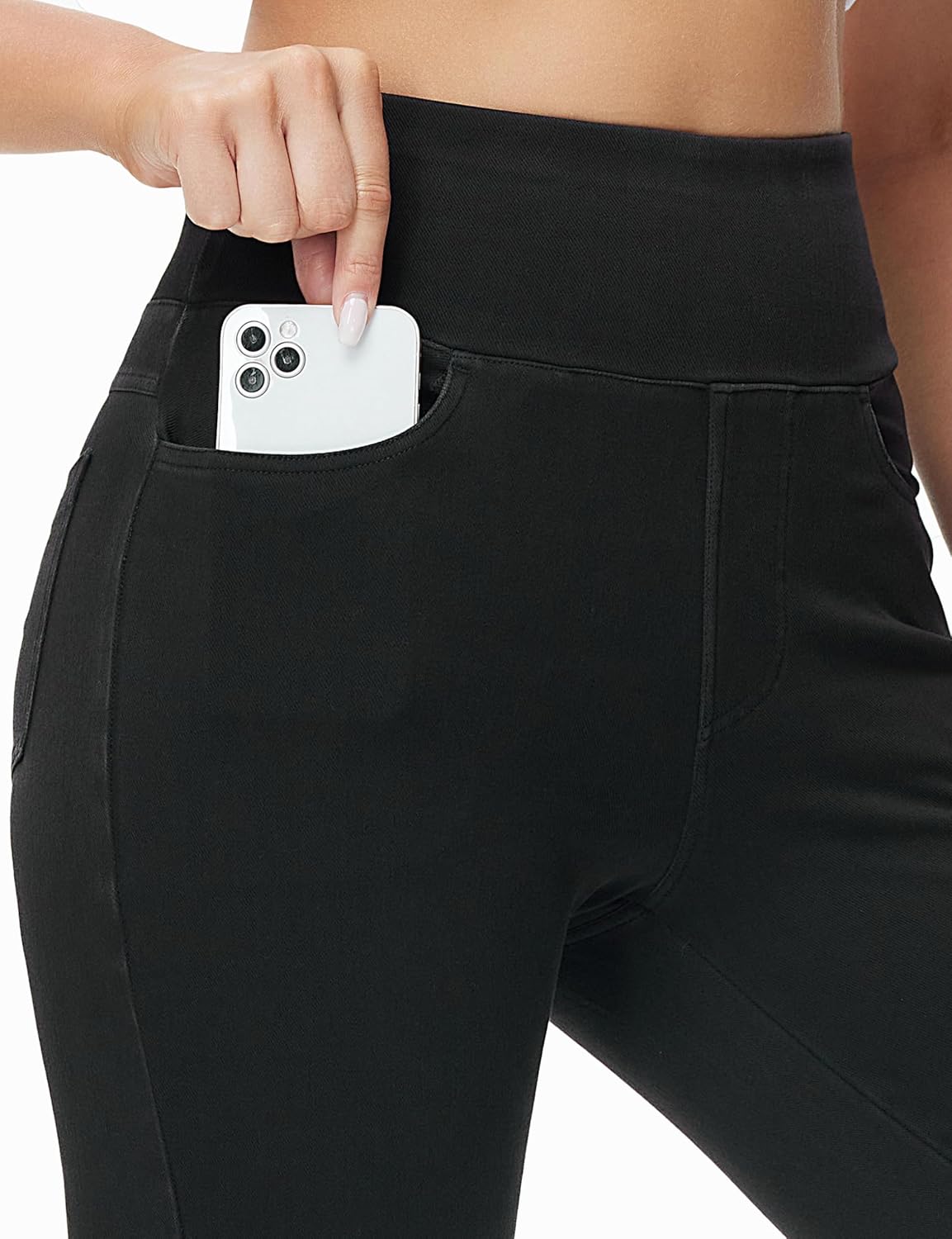 THE GYM PEOPLE Women's High Waisted Jeggings Pants Stretchy Tummy Control Skinny Jean Leggings with Pockets - Image 5