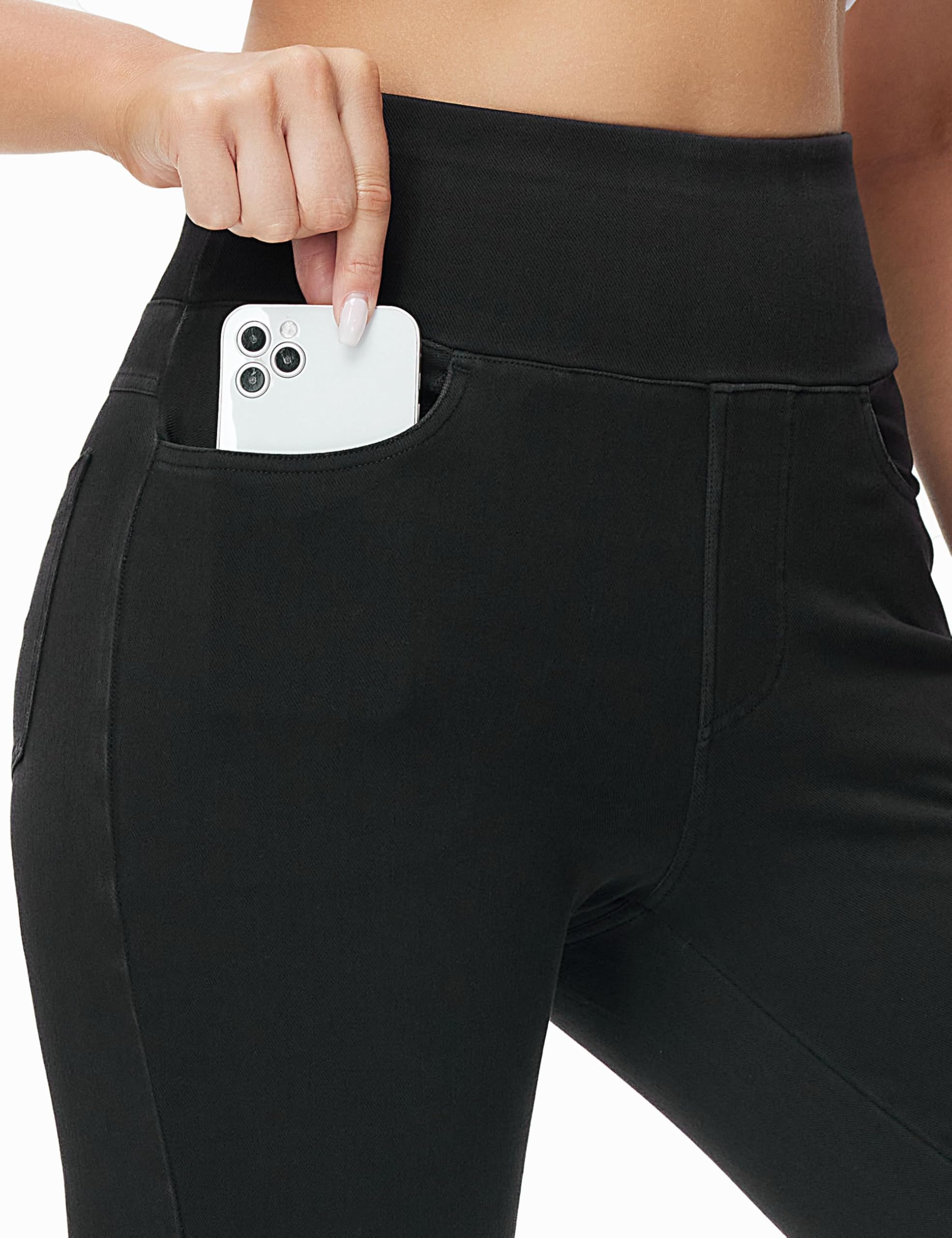 THE GYM PEOPLE Jeggings da donna a vita alta pantaloni elasticizzati controllo pancia skinny jeans leggings con tasche