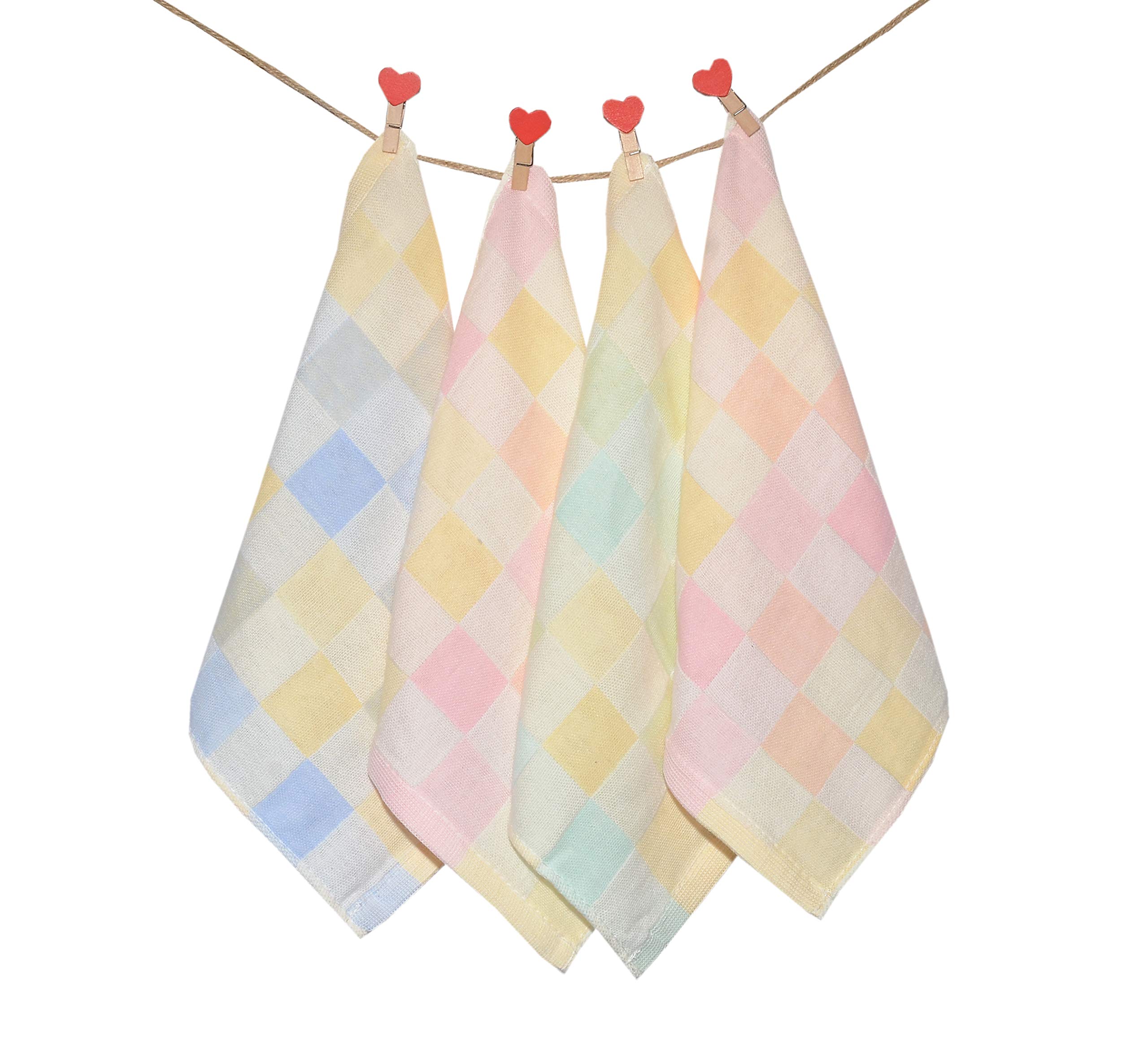 radhakrishan ™ Women's Soft Cotton Checkered Design Handkerchief (Pack of 4)-picture-10