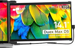 Duex Max Ds Mobile Pixels 14.1'' FHD 1080p Laptop Screen Extender, USB Type-C/HDMI Ports, Portable Mobile Monitor for 14'' to 17 Inch Laptops, Compatible with Mac/Windows/Android/Switch