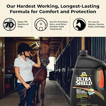 Absorbine UltraShield EX Insecticide & Repellent, 128 fl oz Gallon | Use on Horses, Dogs & Premise, Kills & Repels 70+ Species Including Flies, Mosquitoes, Ticks, Fleas, Lice, Up to 17 Days