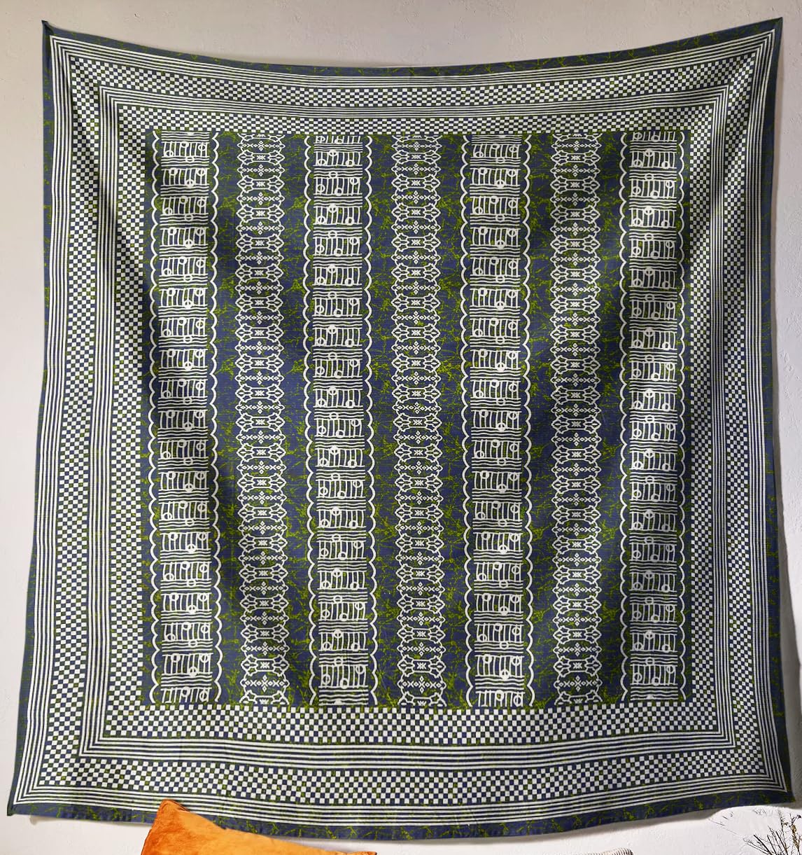 SheetKart Cotton Printed Wall Hanging Tapestry | Intricate Design | Bohemian Art | Home Decor | Aesthetic Room Decor | Proudly Made in India