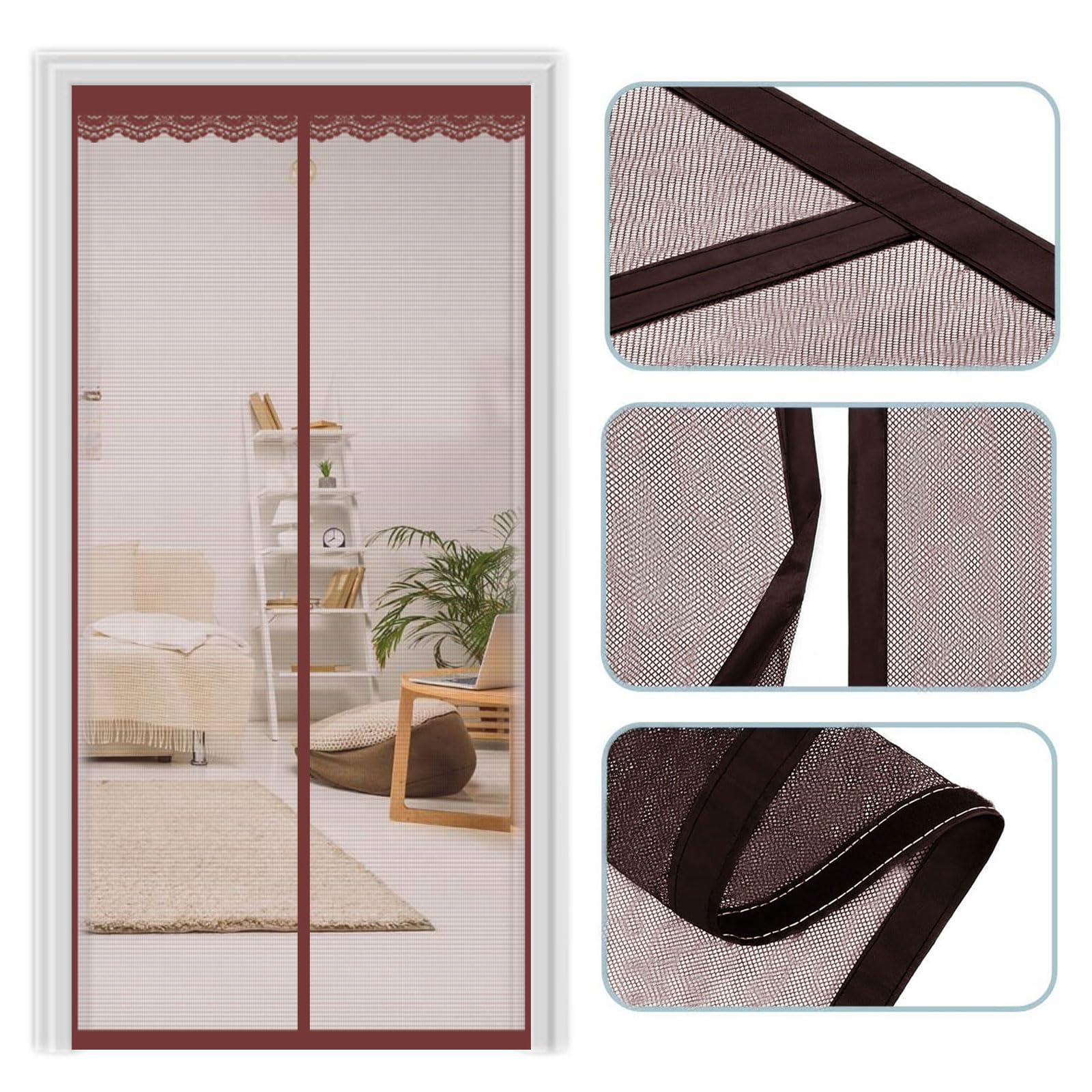 Moustiquaire Porte Fenetre Magnétique 160 X 210 Cm Fermeture