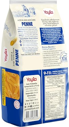 Yayla Sarı Mercimek Mısır Penne Poşet 400 Gr