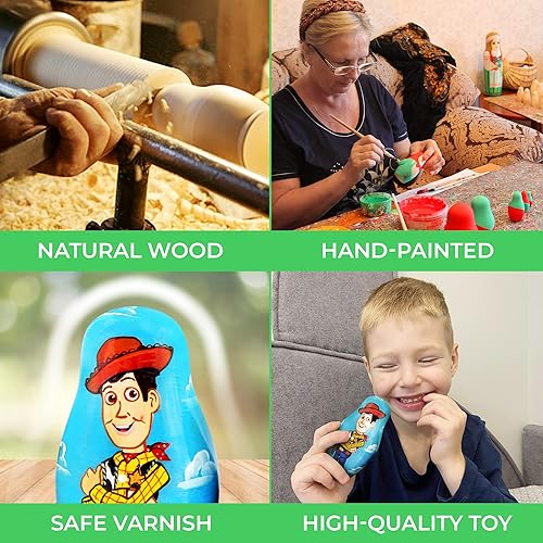 Miniatura 4 de Matryoshka matrioska babuska Russian Nesting Doll Toy Story de madera matryoshika Babushka 5Pcs Stacking mano pintura hermosa anidadas Craft