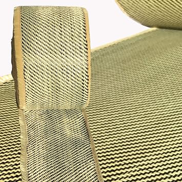 Kevlar Fabric- YEL 4" x 25 - 2x2 Twill WEAVE-3K/200g