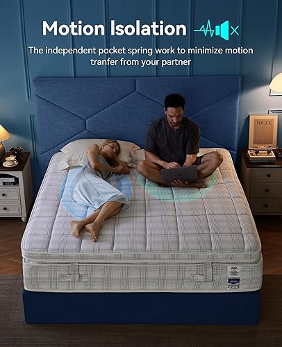 Vista 5 de BedsPick Colchón matrimonial de 13 pulgadas, colchón de espuma viscoelástica de gel tamaño matrimonial en una caja con parte superior extraíble