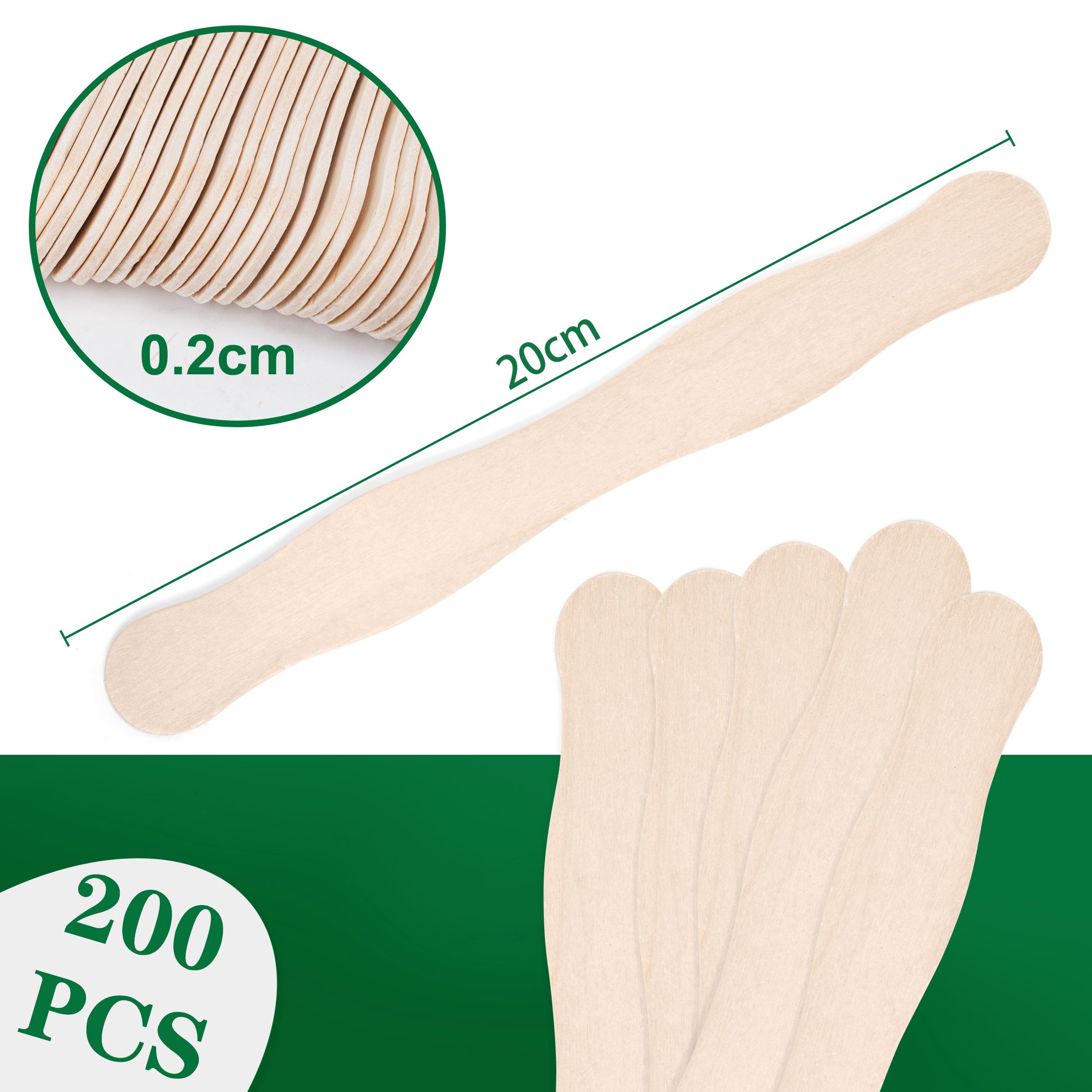 200 Bastoncini Di Legno Per Ghiaccioli E Lavoretti - 20,3 Cm, Per Matrimoni, Pittura E Fai Da Te - Foto 3