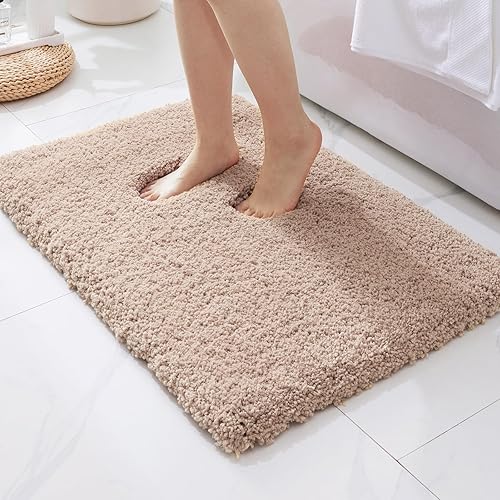 Miniatura 15 de ILANGO Alfombra de baño rosa de 48 x 24 pulgadas, antideslizante y súper absorbente, extra gruesa, suave, lavable para el suelo, alfombra de baño