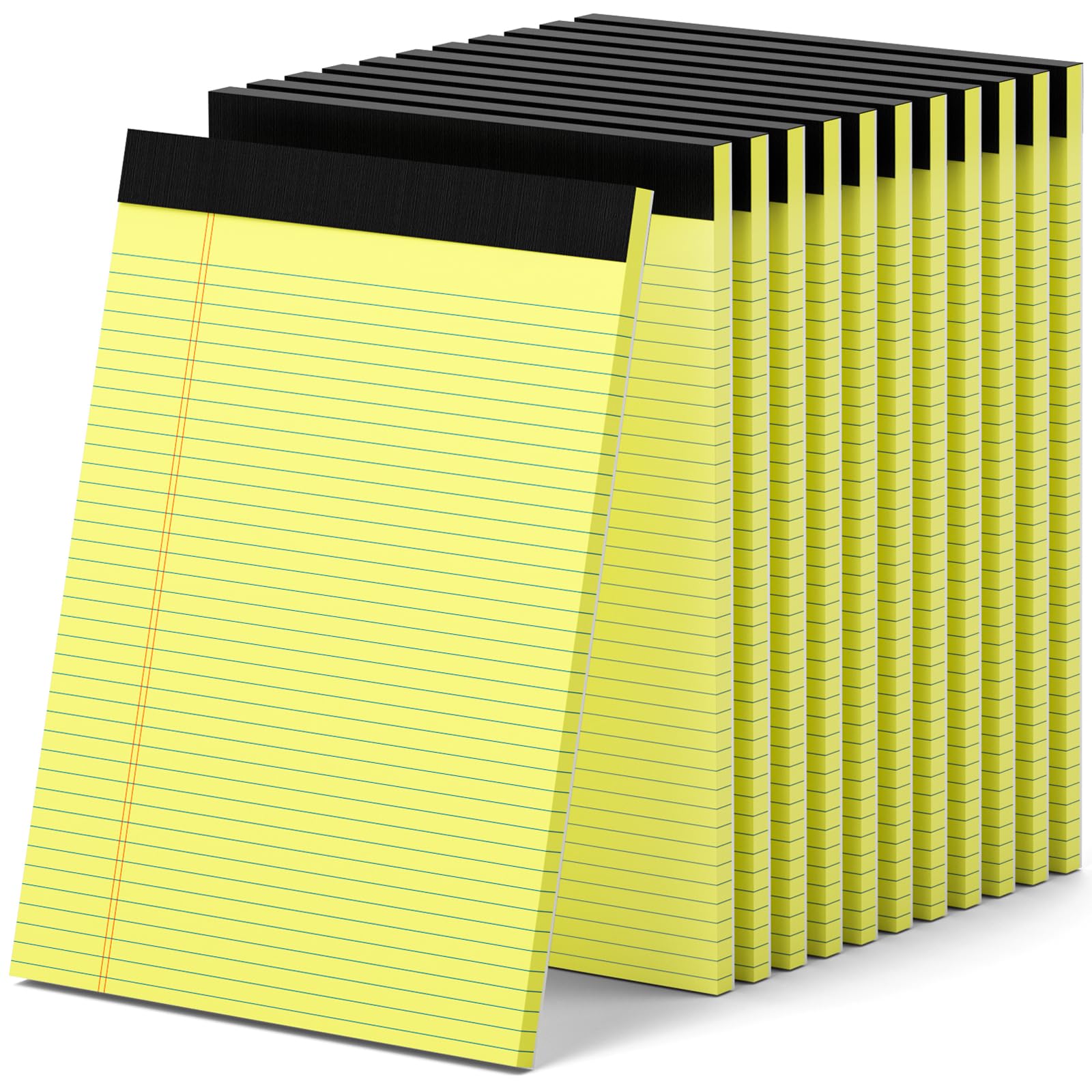 AILZFEI 12 Pack Yellow Legal Pads 8.5 x 11.75 College Ruled Yellow Note Pad Narrow Ruled 30 Sheets Notepads Perforated Writing Pad Clear Print 8x11 Legal Pads Pads of Paper