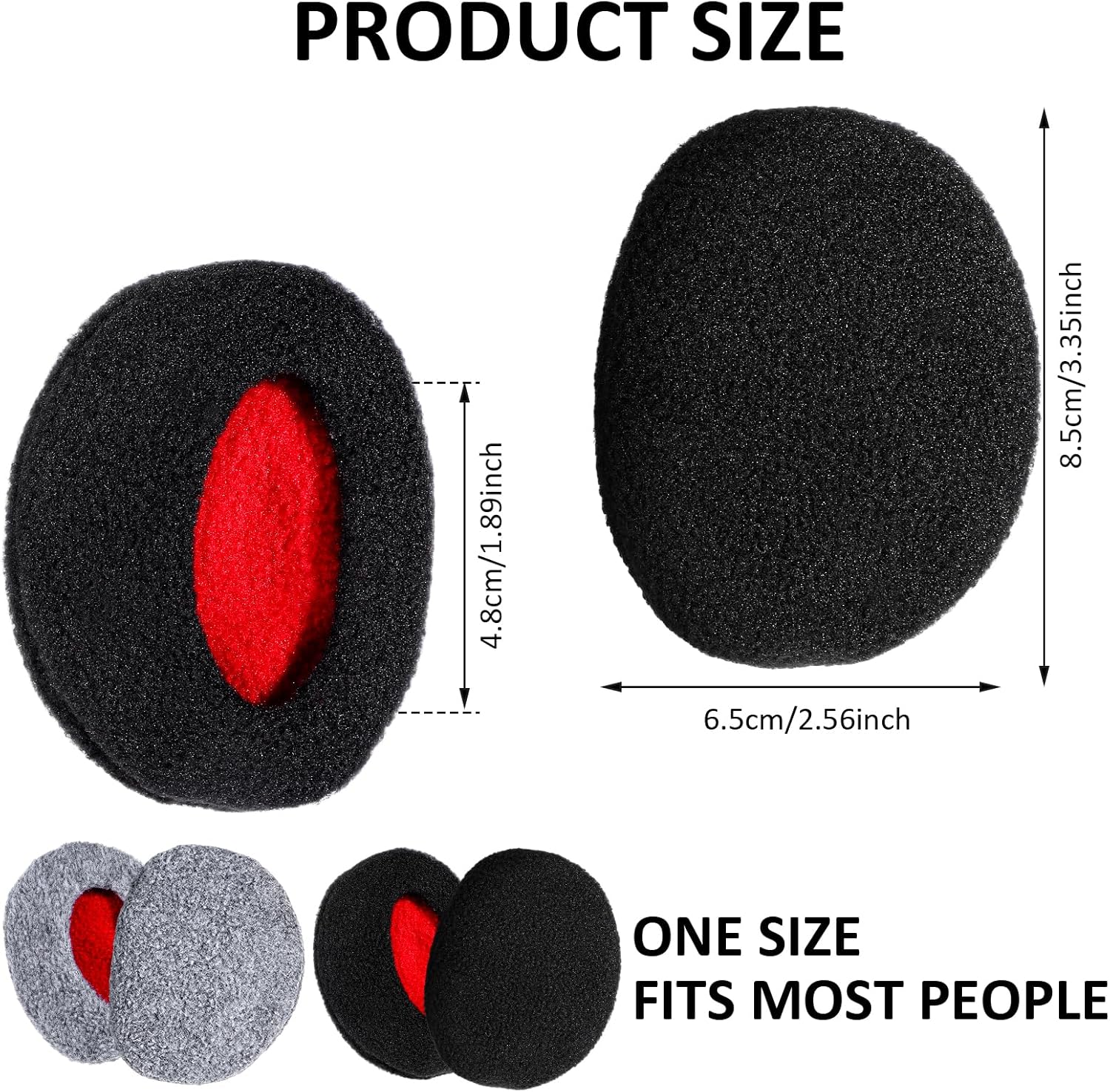 Grevosea 2 Pairs Ear Muffs for Winter, Bandless Unisex Earmuffs Windproof Ear Warmers for Cold Weather Outdoor Activities - Image 2