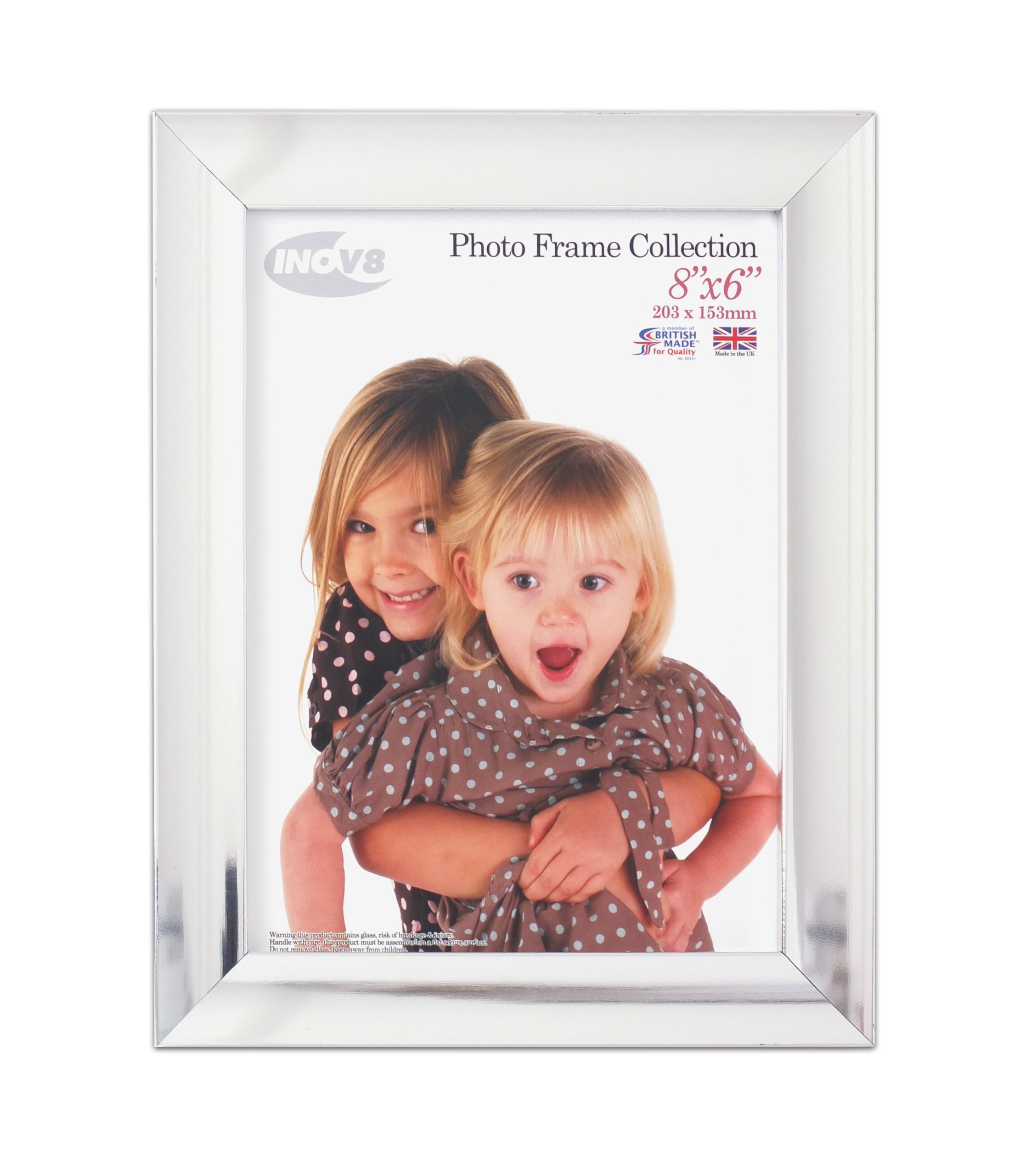 Inov8 Scoop Chrome British Made Traditional Picture/Photo Frame, 8X6-Inch,