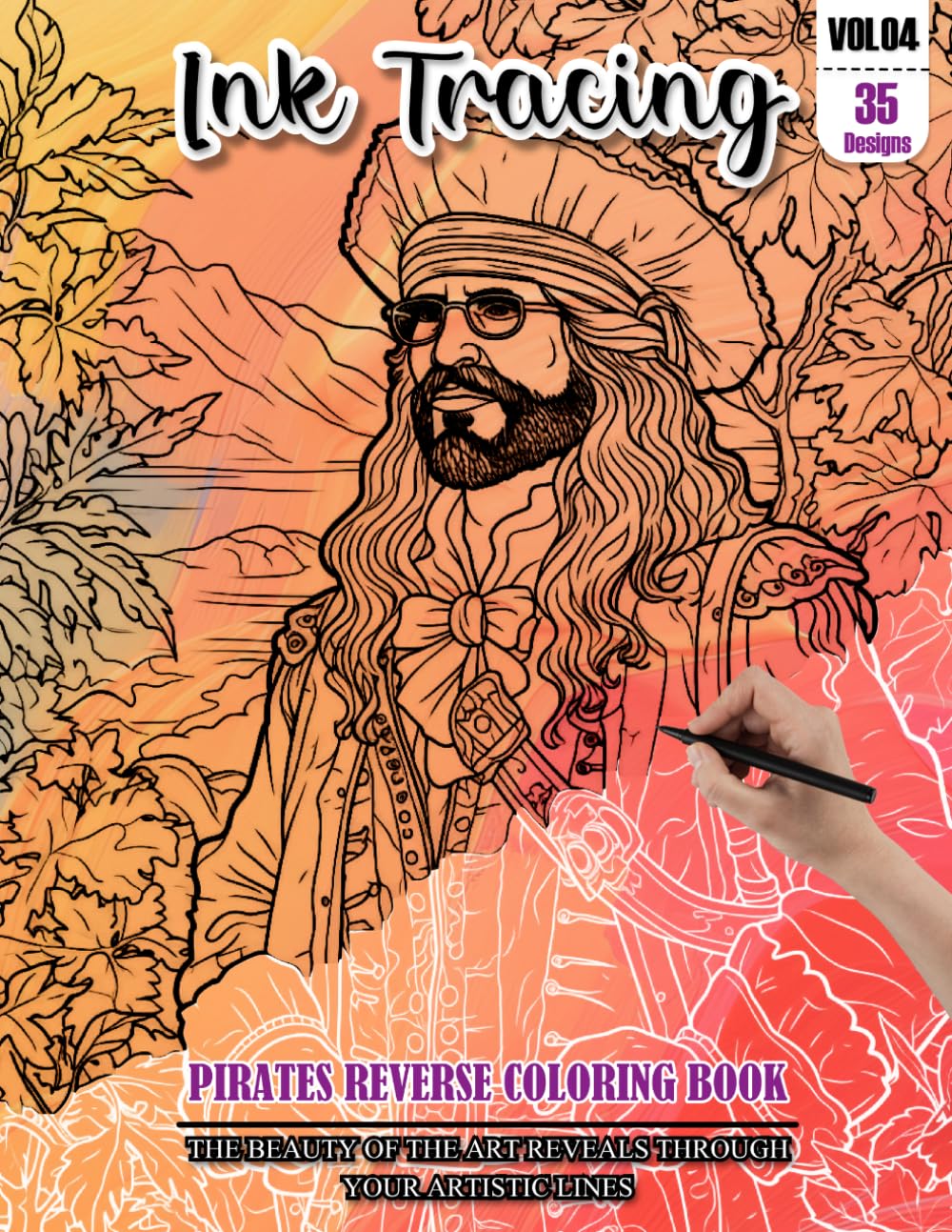 Ink Tracing Book for Adults: Stress relief reverse Pirates ink tracing book for adults: mindfully Follow white lines to Uncover 35 Pirates arts | ... a perfect gift for Pirates Lovers (Vol-04)