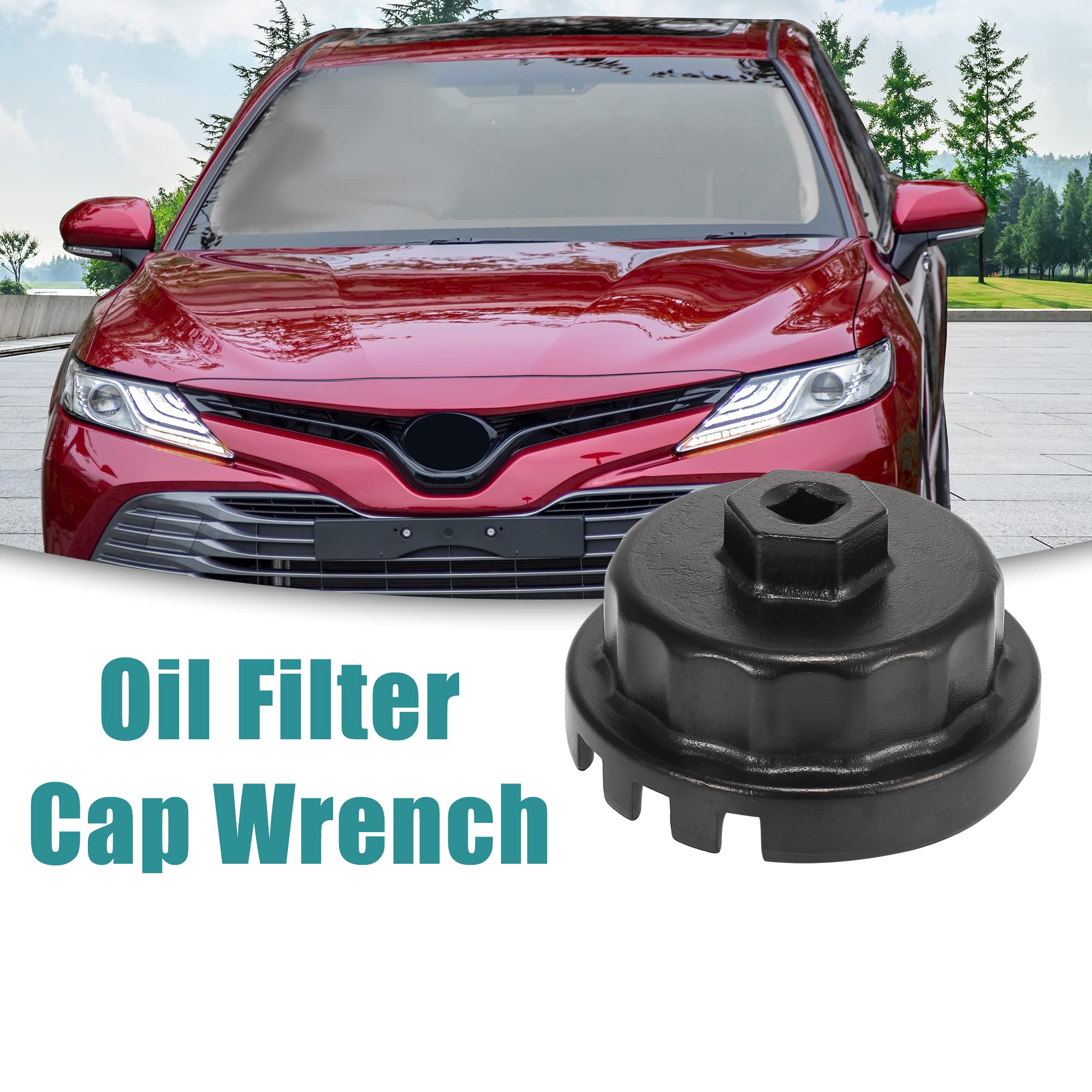 ACROPIX Oil Filter Cap Removal Tool Oil Filter Cap Wrench Fit for Toyota Camry - Pack of 1 Black