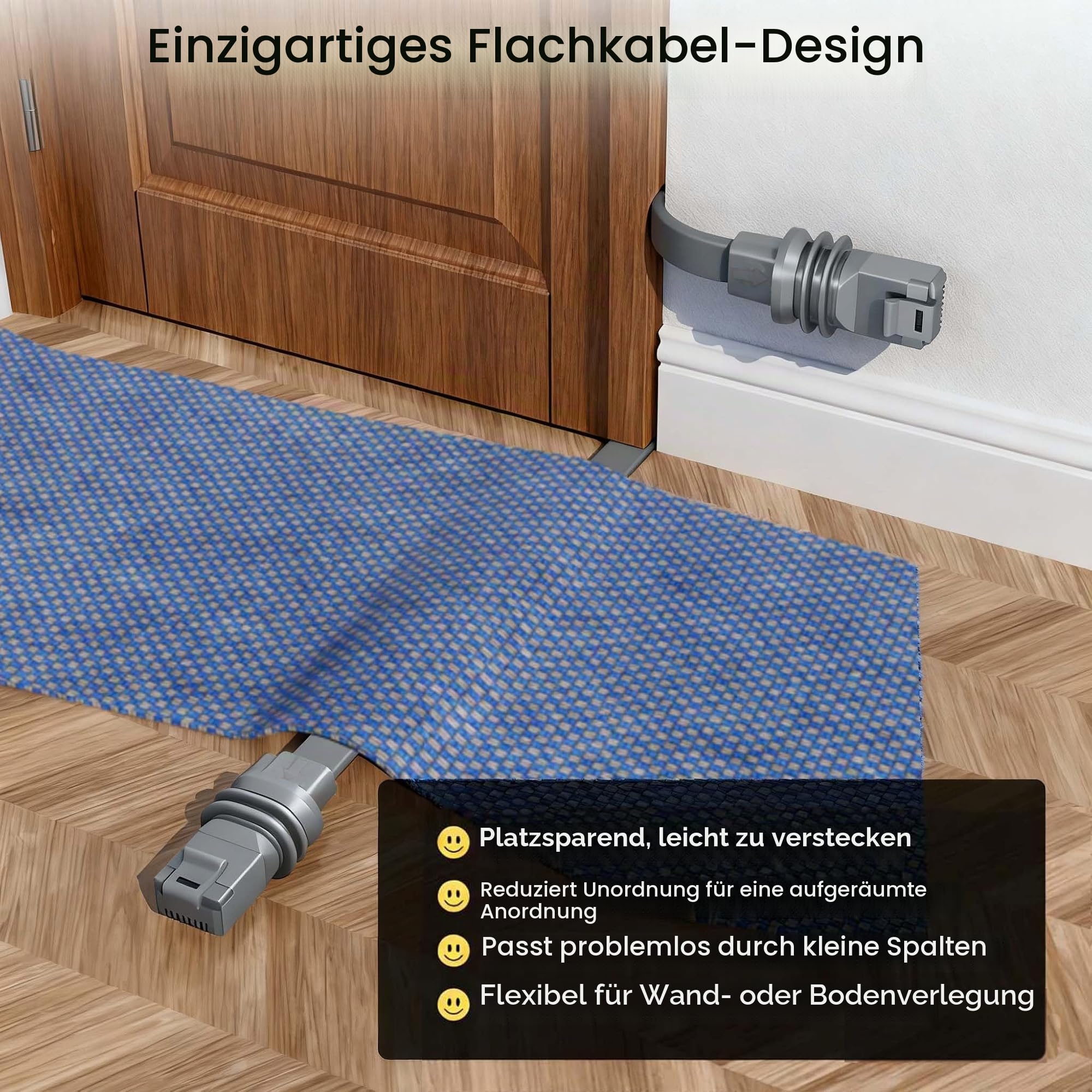 Elfcam - 10 m/32,8 ft Cat 6A Flaches Ethernet-Kabel für Starlink Gen 3 & Mini – 10 Gbit/s Hochgeschwindigkeits-RJ45-LAN-Kabel, IP68 wasserdicht, flexibles 9,2x3,2 mm Design für Innen-/Außenwand oder