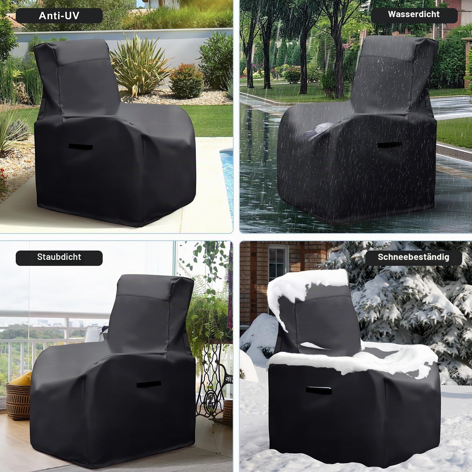 ATR ART TO REAL Gartenstühle Abdeckung, Gartenmöbel Abdeckung Wasserdicht für Gartenstuhl Stuhlüberzug,600D & UV-Beständig Abdeckhülle für Gartenmöbel, 76x80x110cm
