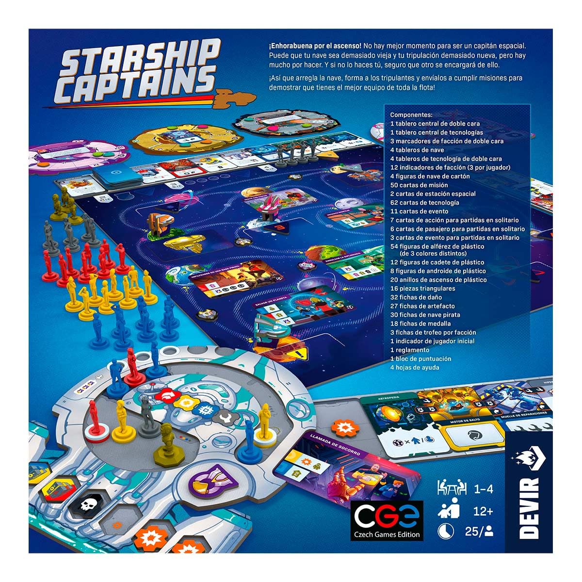 Devir - Starship Captains, gra planszowa, gra planszowa solo, strategiczna gra planszowa (BGSTCAPSP)