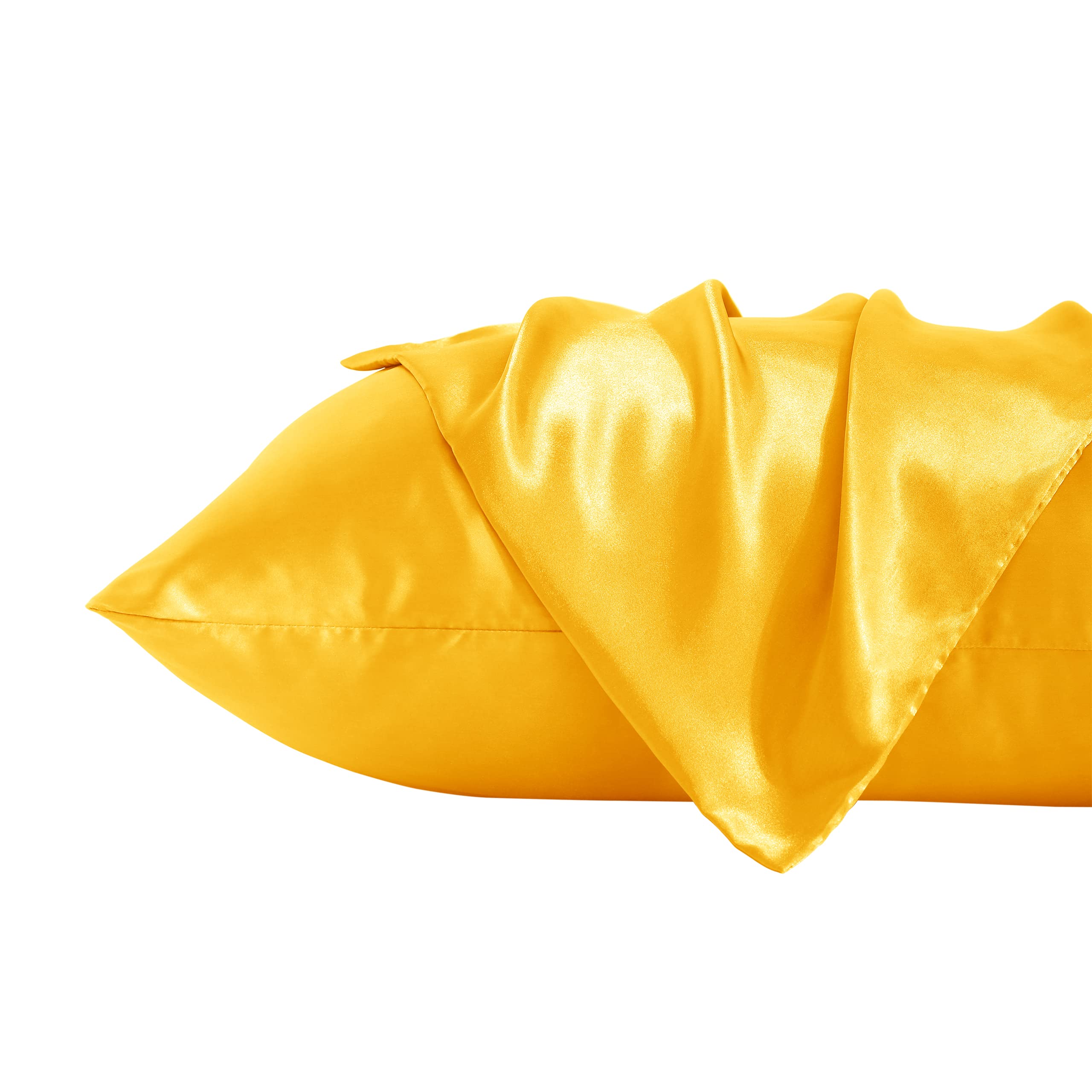 BEDSUM 2 Pack Queen Silk Satin Pillowcases for Hair and Skin, Silky Soft and Luxurious Bedding Pillow Cases with Envelope Closure, 20x30 Inches,