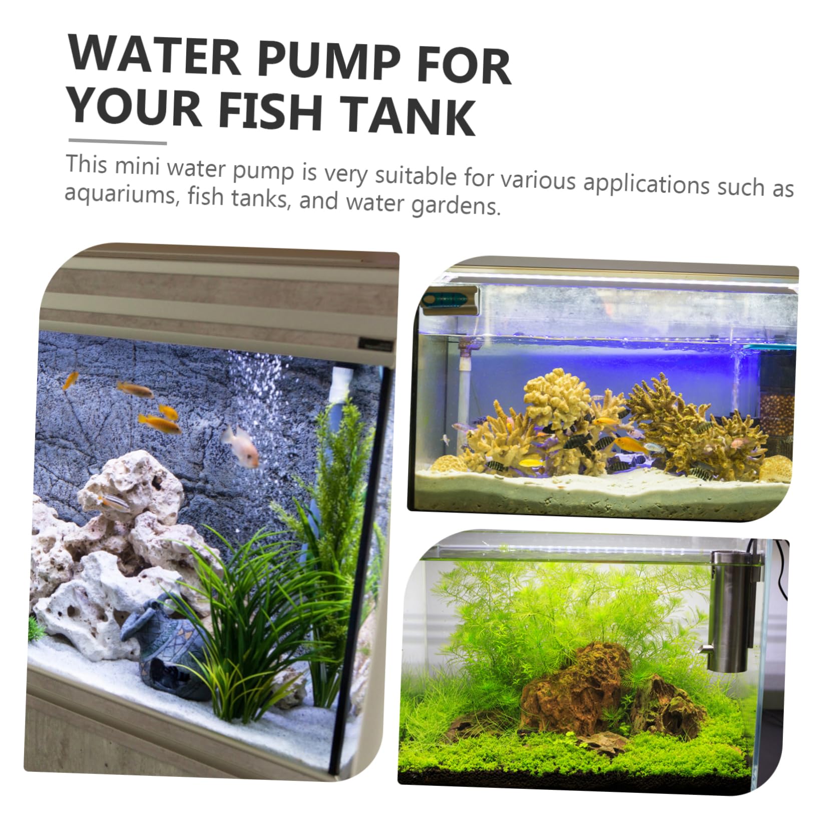 HEMOTON 4 Pezzi Mini Pompa Sommergibile Pompa Dell'acqua Dell'acquario Pompe Per Fontane Sommergibili Da Esterno Animale Domestico Piccolo Pompa Dell'ossigeno Black Plastica
