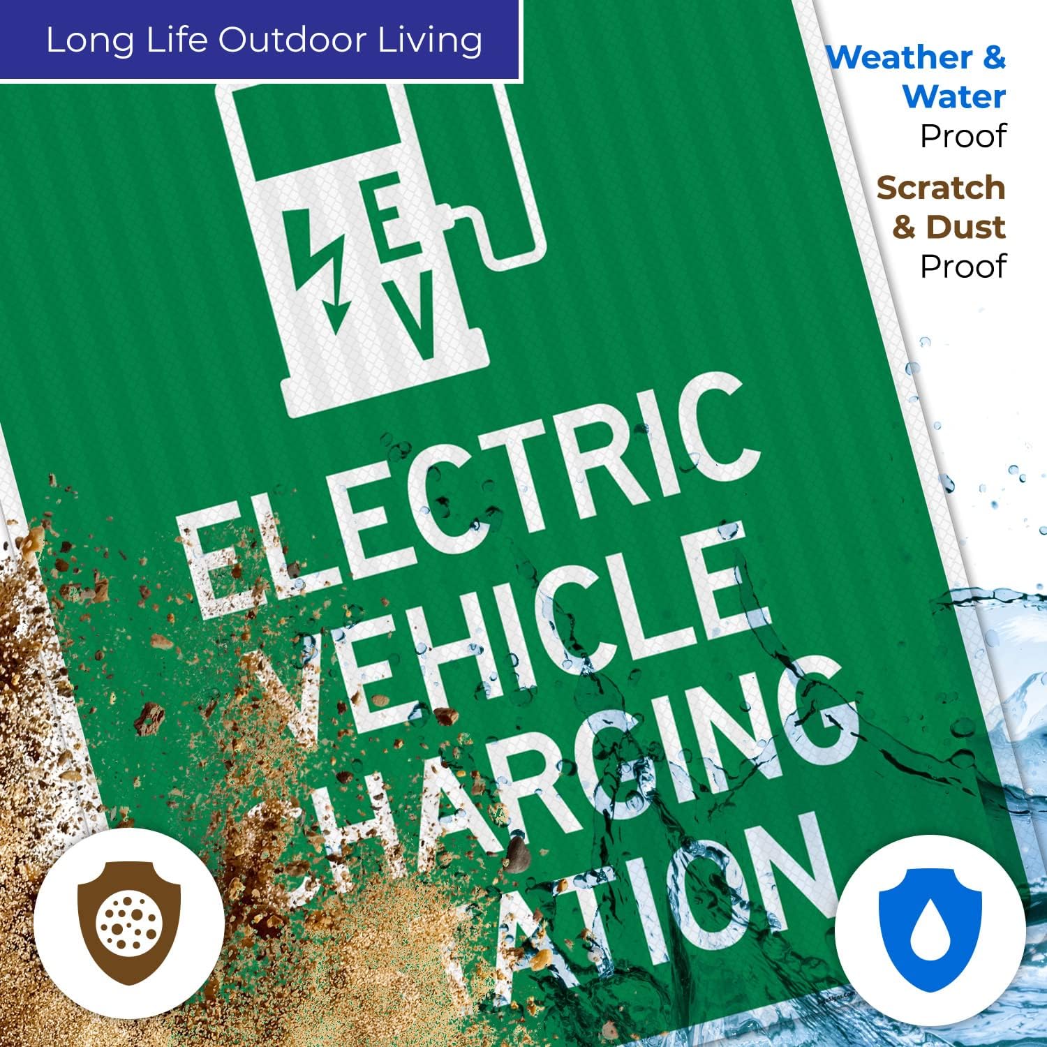 Electric Vehicle Charging Station with Graphic Sign, (SI-67869) 24x30 Inches, 3M EGP Reflective .080 Aluminum, Fade Resistant, Made in USA