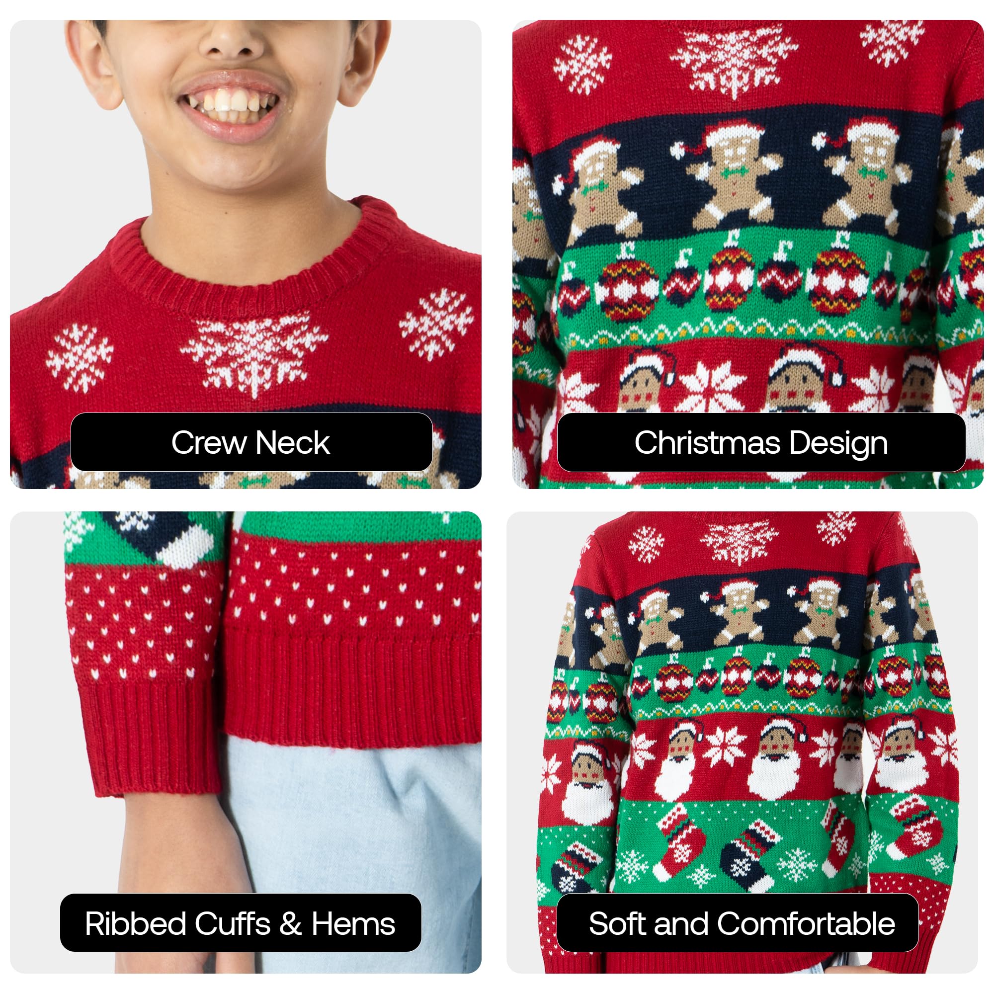 NOROZE Garçons Fille Unisexe Noël 3D Pull Enfants Xams Pullover Pull-Over Père Noël Bonhomme de Neige Renne Manchot