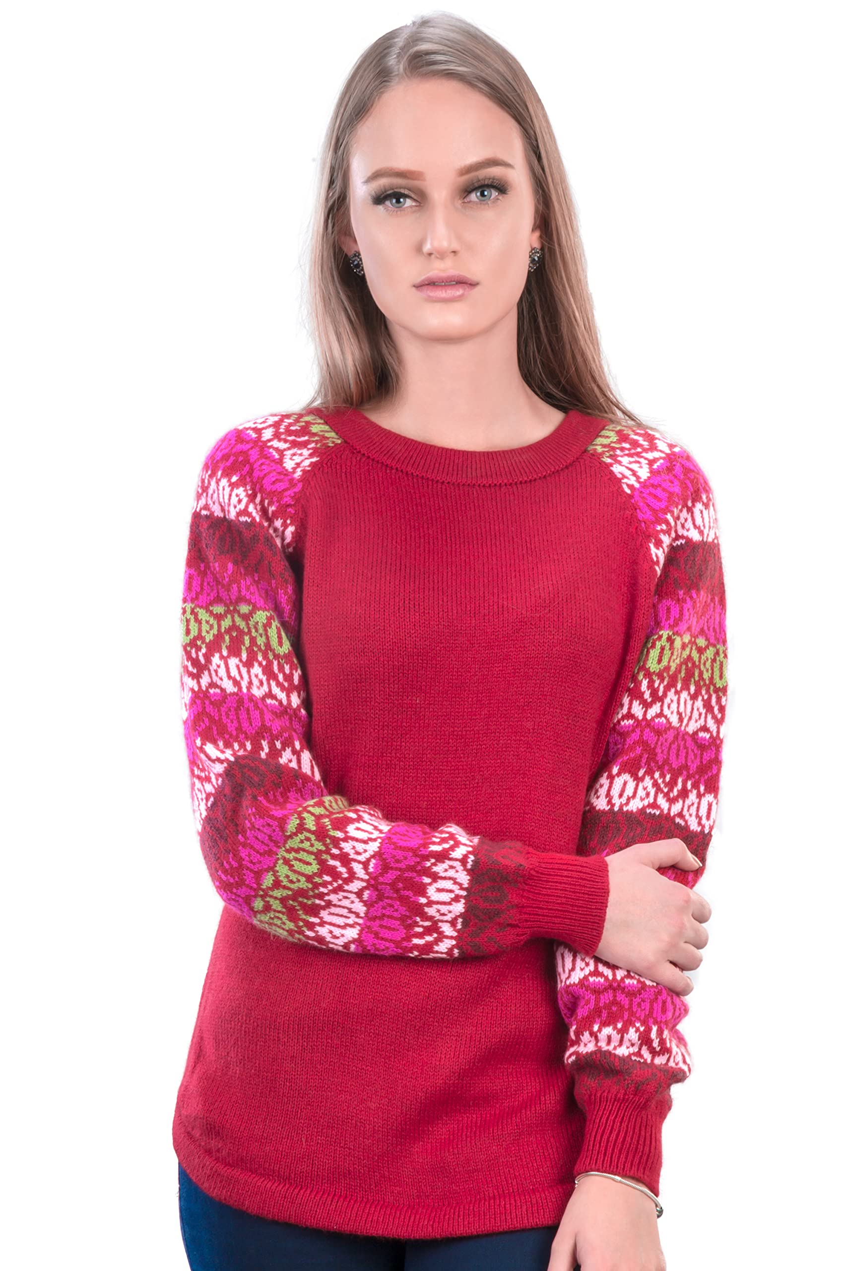 Red Alpaca Sweater for Women