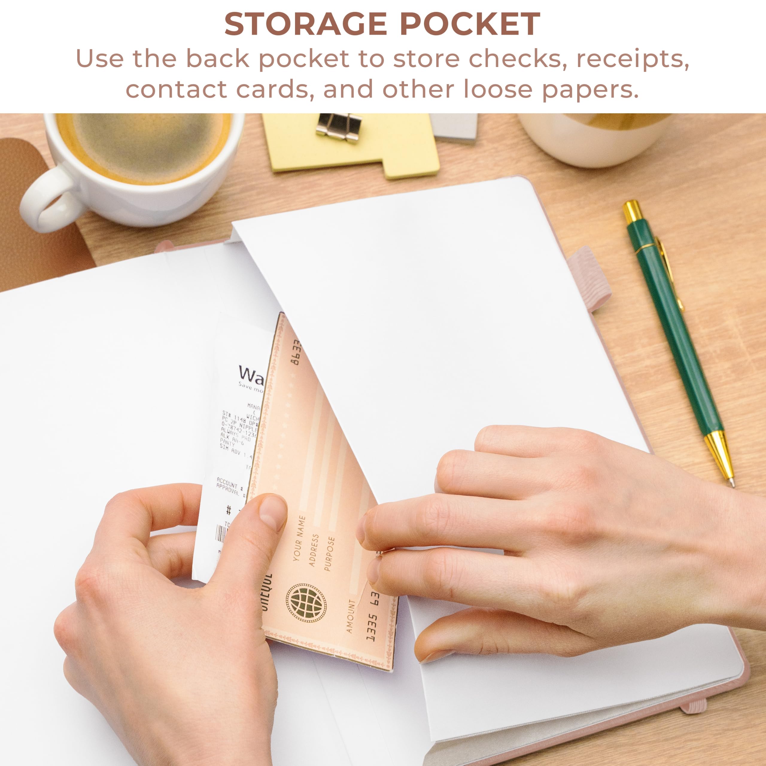 Clever Fox Accounting Ledger Book – Accounting Book for Small Businesses & Personal Use – Columnar Account Book Ledger for Tracking Money, Expenses, Deposits & Balance – Large, 7x10″ (Rose Gold)