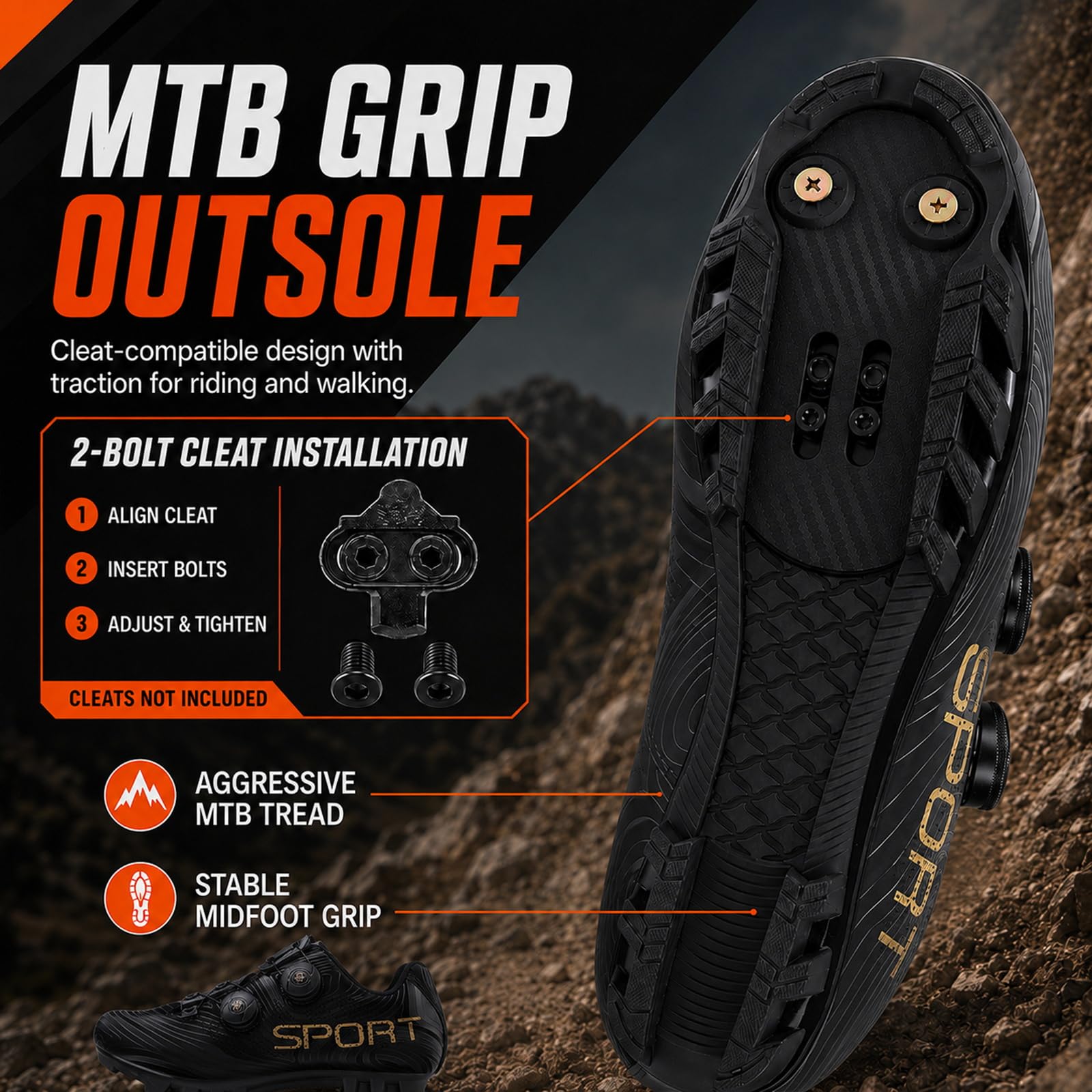 Ciclismo Zapatillas Hombres Mujeres Bicicleta Montaña Zapatos