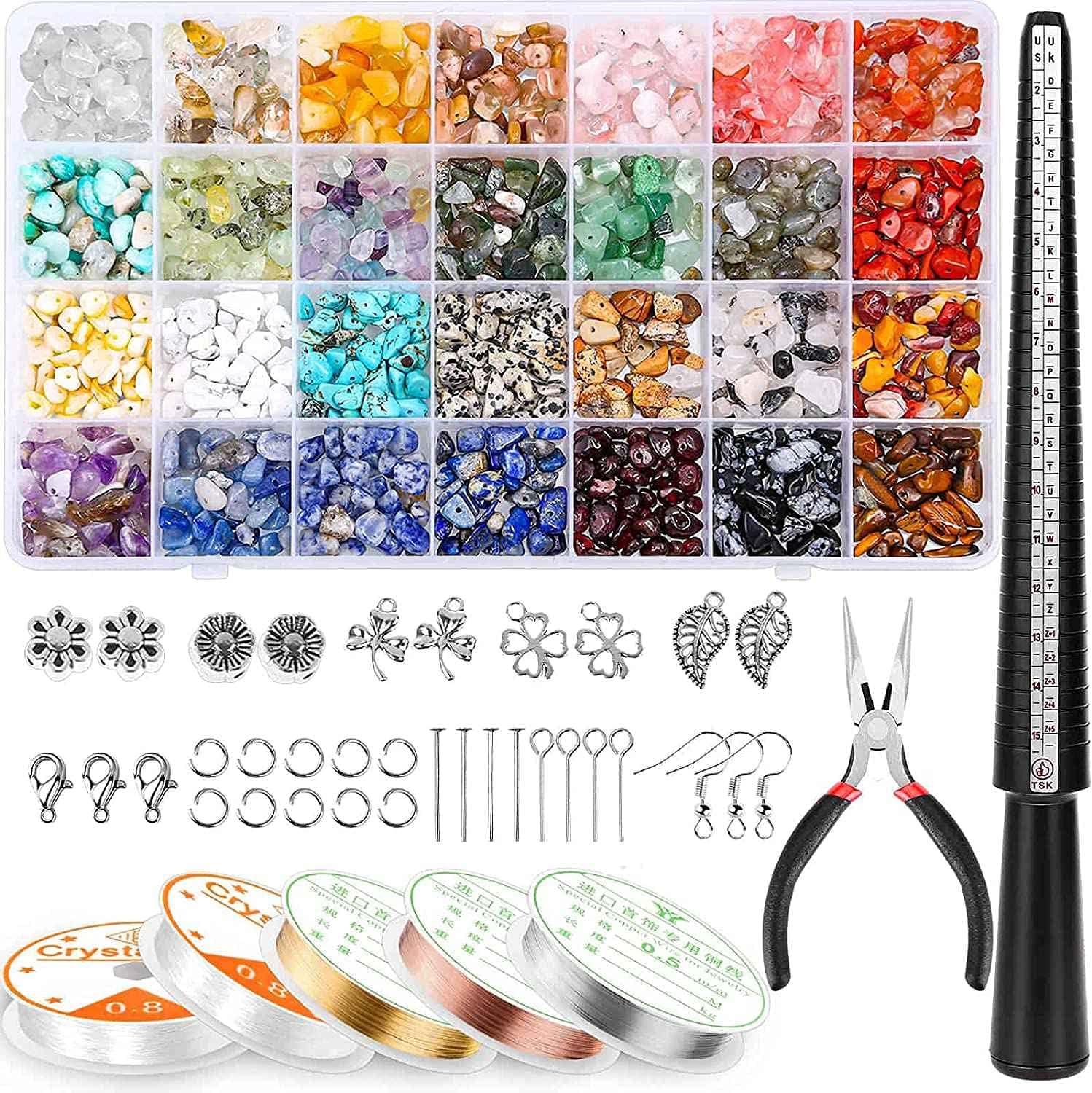 Mardatt 1488Pcs Jewelry Making Supplies Kit Includes Magnifying Glass