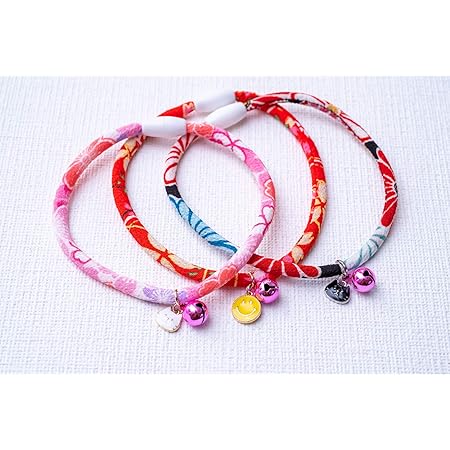 Amazon 猫 ねこ 犬 子犬 首輪 チョーカー セーフティバックル 鈴 鈴付き ちりめん 手作りキット 和柄 安全 ちりめん首輪 唐草 猫鈴 おおきめ かわいい おしゃれ 赤 ピンク手作りキット ちりめん紐猫首輪 おとぼけ黒猫 ピンク みだれ桜 犬の首輪屋てるべる 首輪 通販