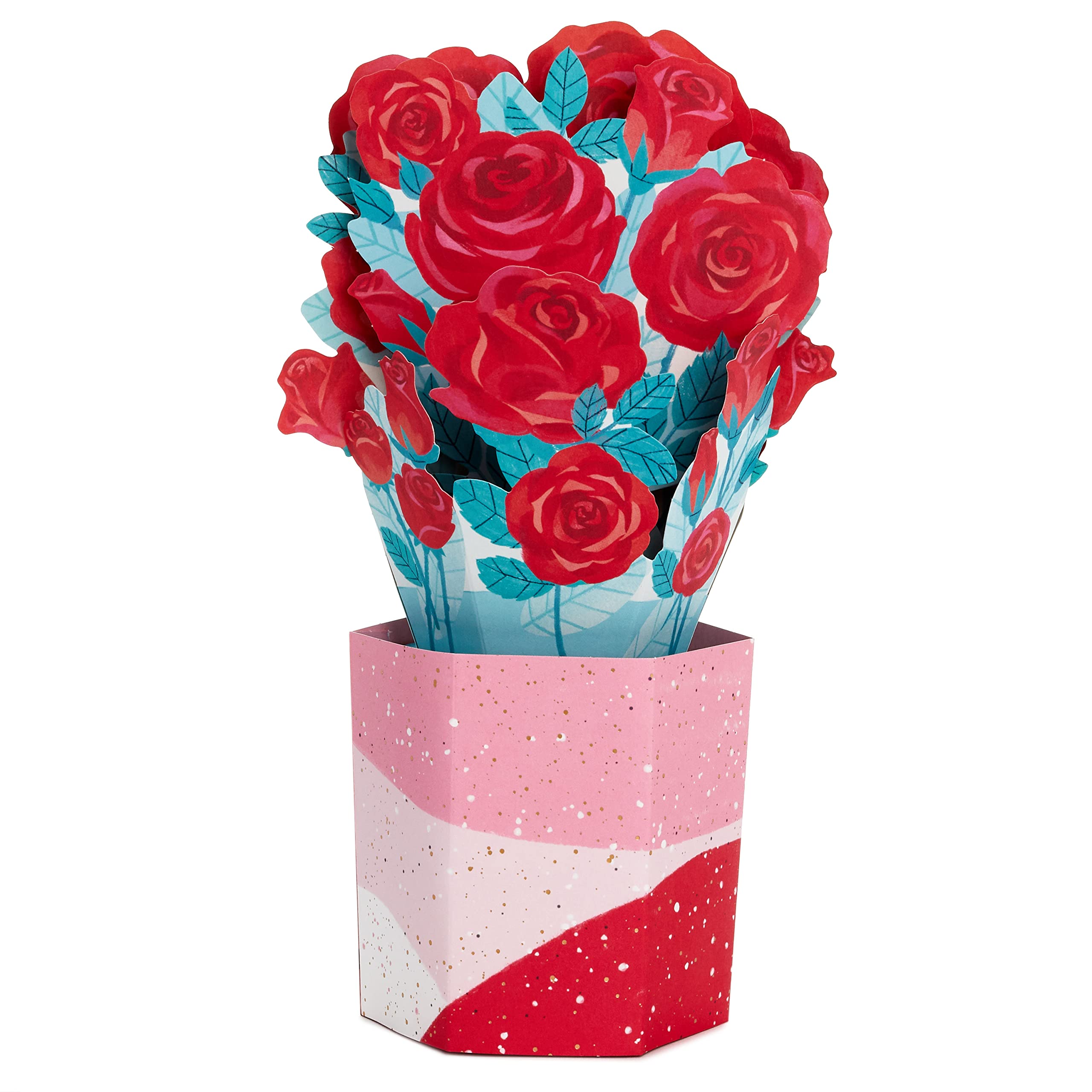 Hallmark Valentines Day Card for One I Love 3D & Pop Up, Bouquet of Roses Design, Red, Pink, White, 3D Bouquet of Red Roses - Image 2