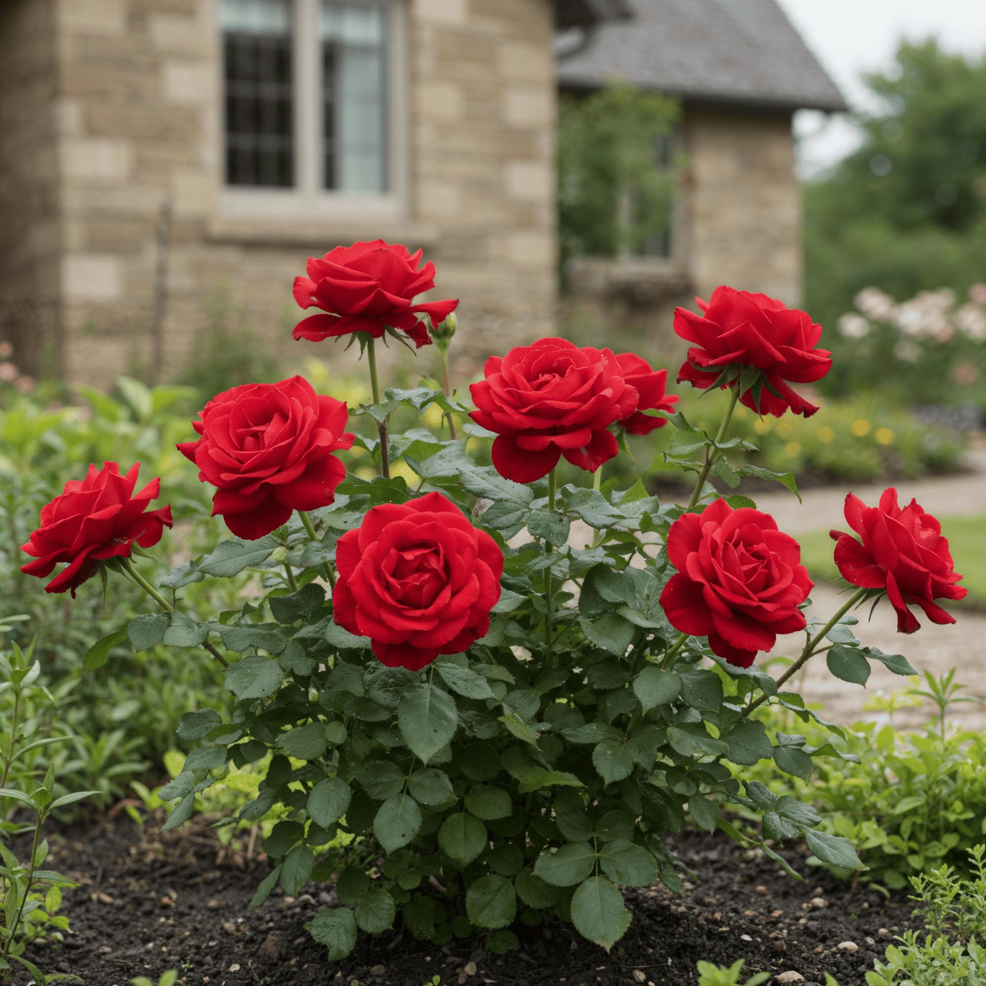 Piantine di Rosa Rosso (1 pianta profumata), grandi piante perenni resistenti, piante dall'Olanda per giardino e vaso (senza semi, bulbi e non artificiali)