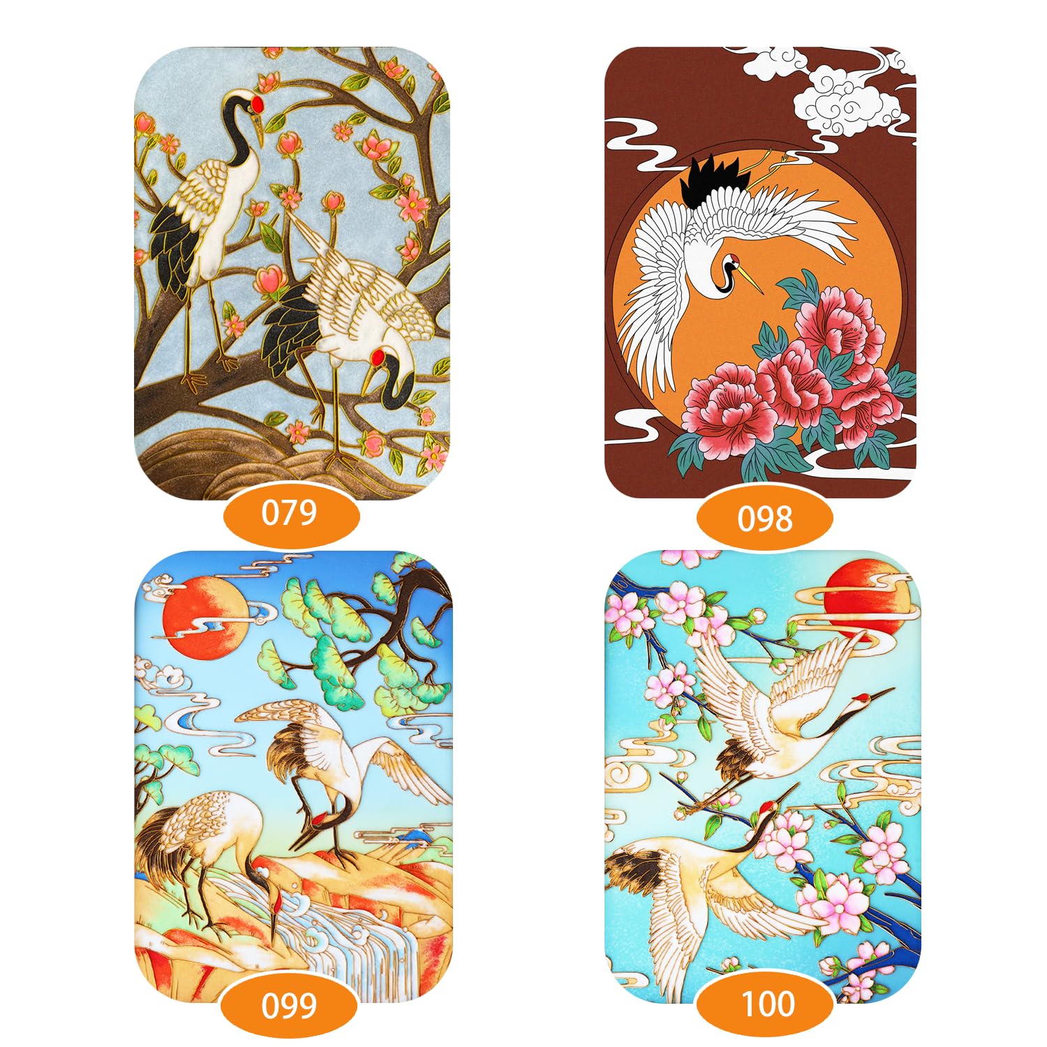 Crane Series Cloisonne Enamel Wire Painting DIY Kits for Beginners and Adult Crafts Hobbies for Women Learn Cloisonne Tecnica 8.2 * 11.2IN (098)
