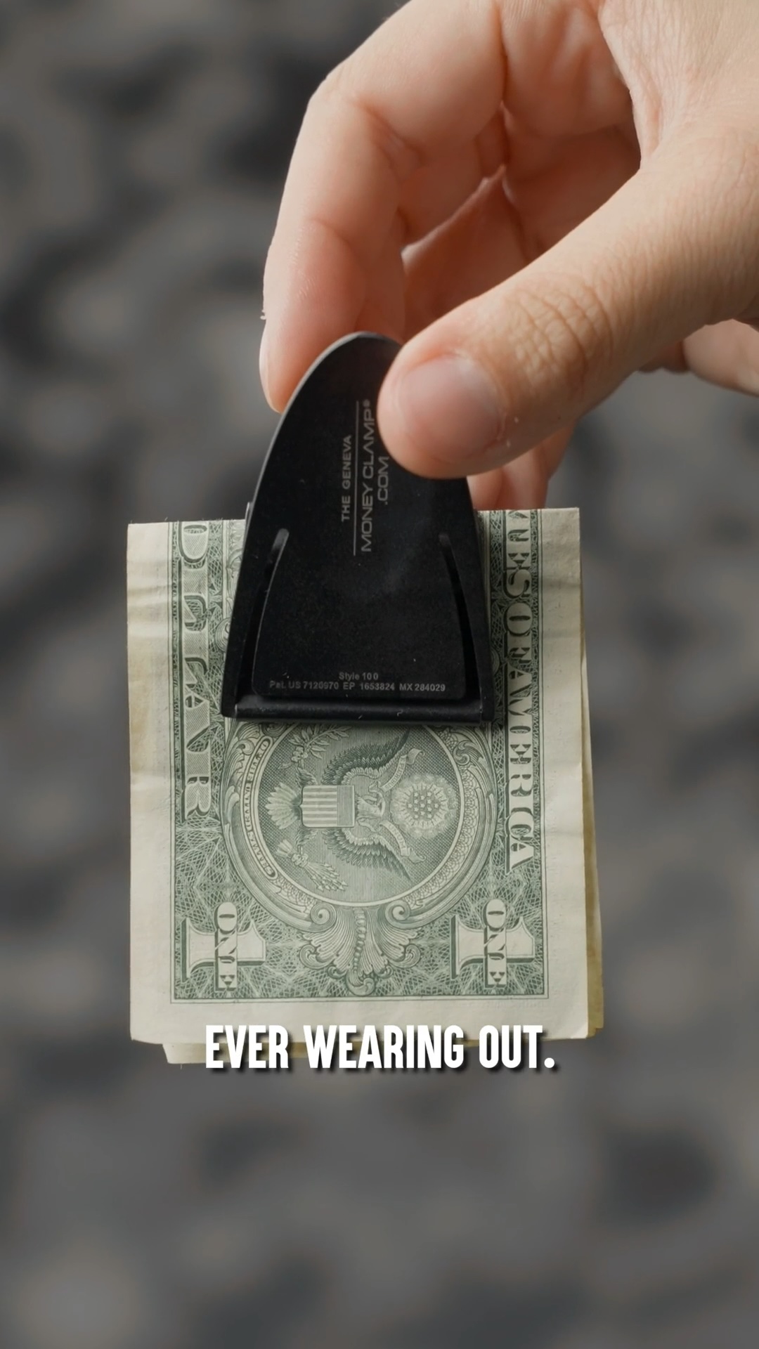 Munich Gunmetal Gray MoneyClamp® with Leather Wallet, The Only