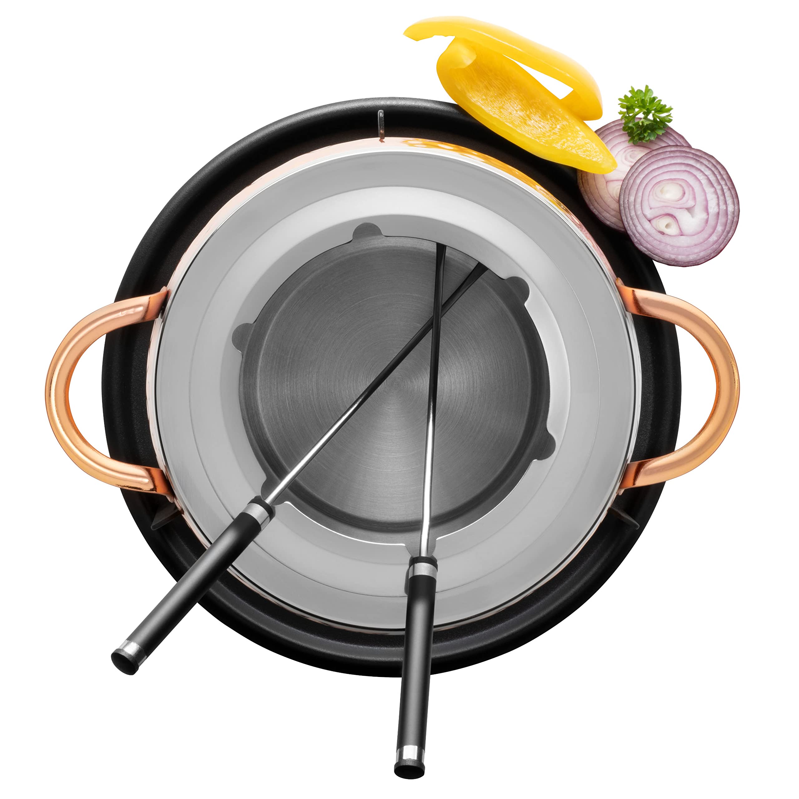 Set Fonduta MasterClass In Ghisa - Per Cioccolato, Formaggio E Carne, Con 6 Forchette E Bruciatore - Foto 9