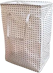 Cesto de Roupa Suja ou Limpa 72 Litros Dobrável Com Alça Tecido Resistente Organizador Lavanderia com Estampa (Cruzes)