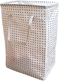 Cesto de Roupa Suja ou Limpa 72 Litros Dobrável Com Alça Tecido Resistente Organizador Lavanderia com Estampa (Cruzes)