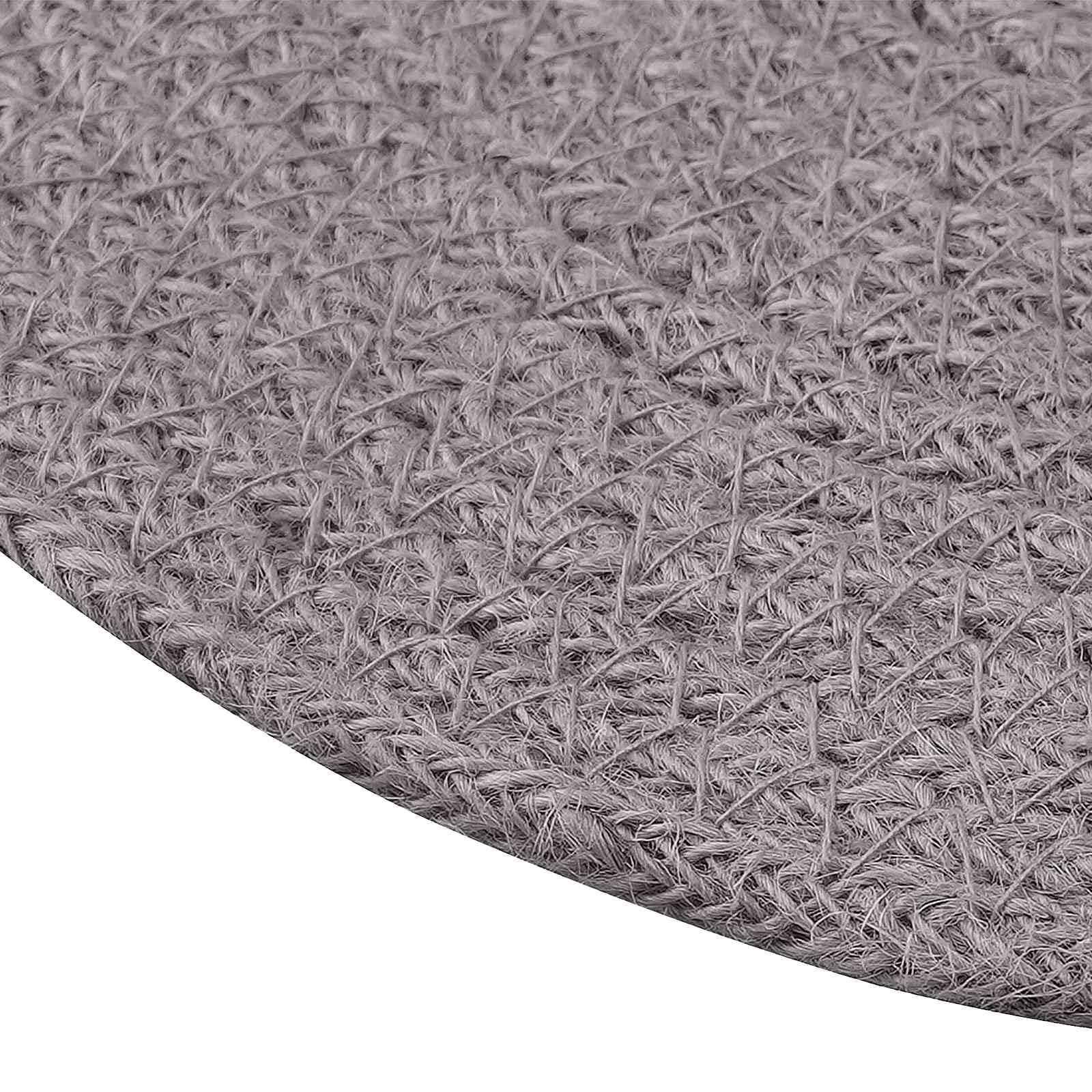 Jute-Untersetzer 12 STK. Grau, 100% Tosse-Jute Platzdeckchen für Tisch
