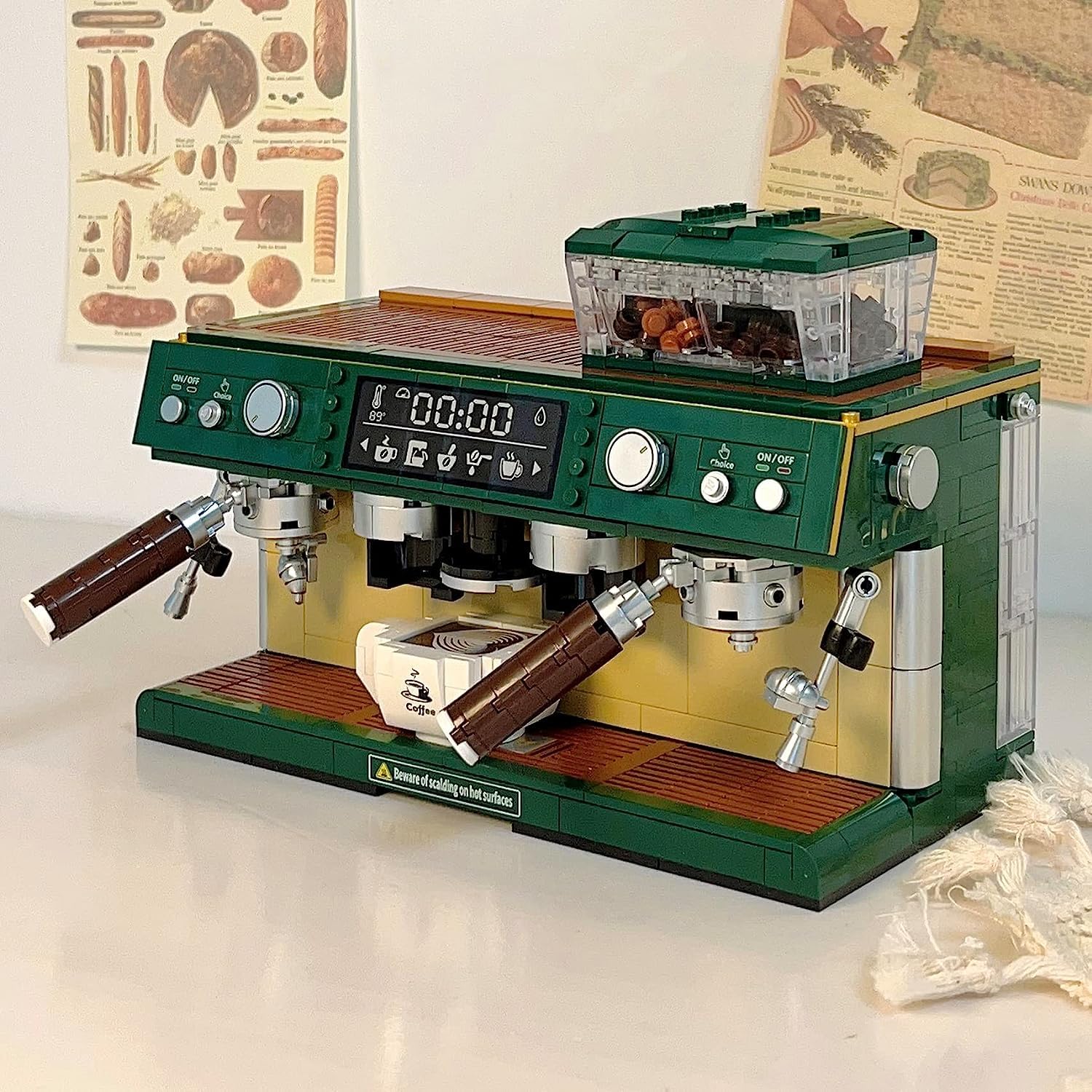 Kit di mini mattoncini per macchina da caffè, 928 pezzi, mini mattoncini creativi, modello da collezione, regalo per bambini e adulti