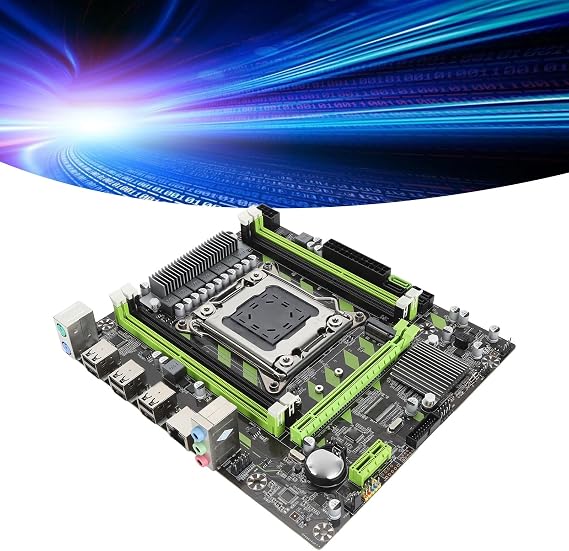 LGA 2011 Motherboard, X79 Computer Mainboard 128GB DDR3 Support M.2 PCIE X16 Slot Gigabit Network, with 6 USB 2.0 4 SATA Ports, for Desktop PC