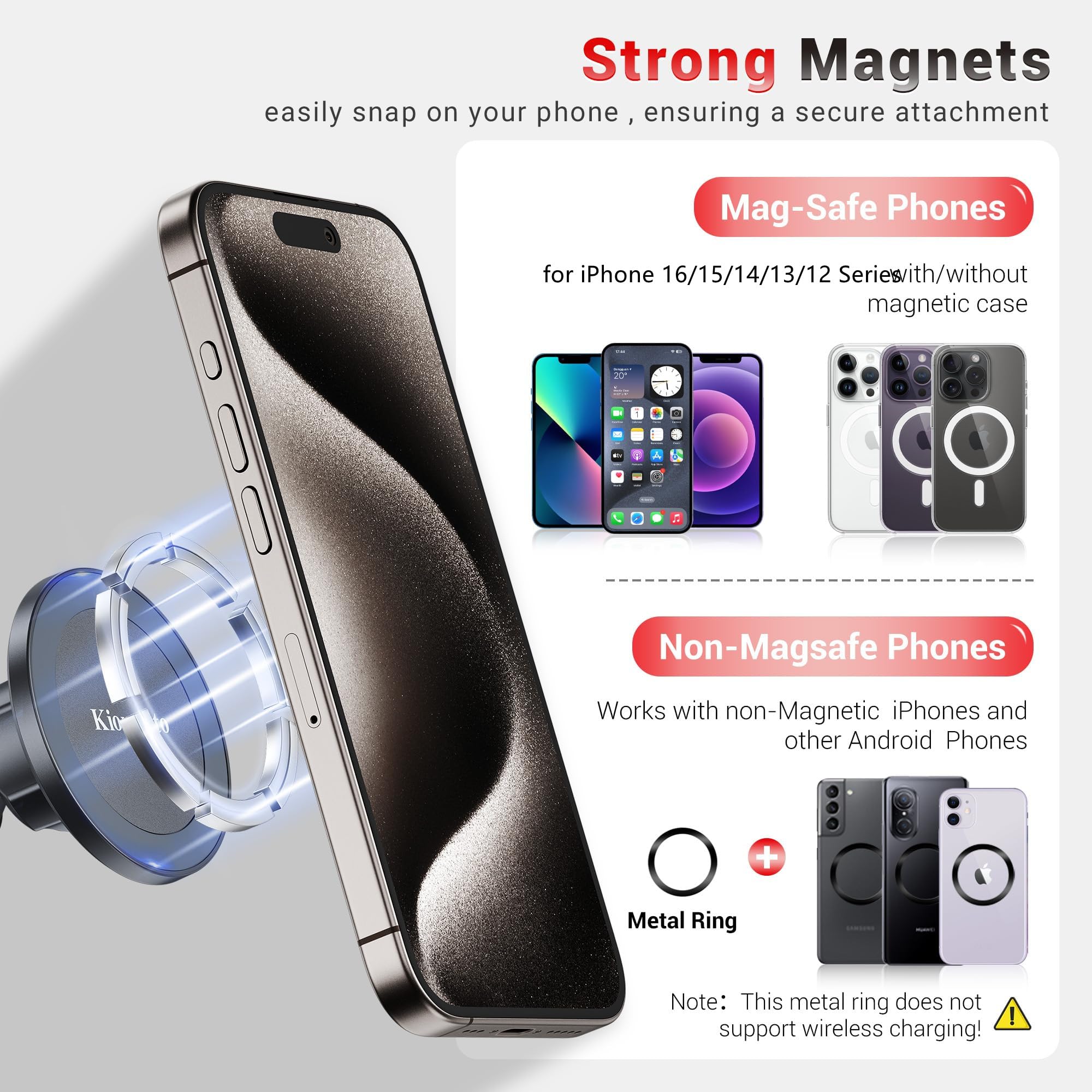 Mic Stand Phone Holder,11"Magnetic Phone Mount with Removable Gooseneck & Locking Angle,Flexible Microphone Music Stand Phone Holder Clip for iPhone 17 16 15 14 13 Pro Max,Mag-Safe Case & All Phones - Image 2
