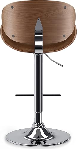Miniatura 183 de SIMPLIHOME Marana - Taburete de bar giratorio ajustable – Silla tapizada de metal de 33 pulgadas de altura de asiento en piel sintética vegana