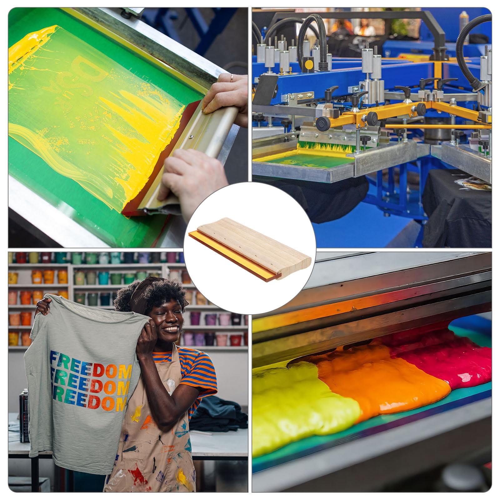 QUARKZMAN Squeegee Per Serigrafia 10 Pollici Lama In Poliuretano 65 Durometro Manico In Legno Raschietto Per Inchiostro Per Serigrafia Stampa Su Tessuto