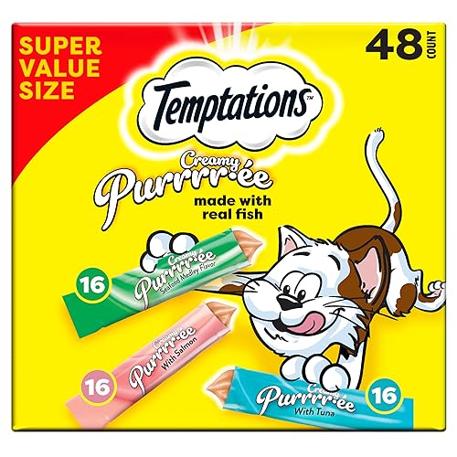 Temptations Creamy Puree Squeezable Lickable Cat Treats, Wet Cat Treats