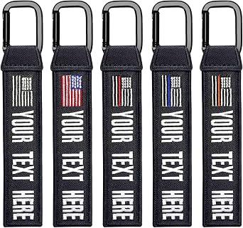 Custom Luggage Tag Keychain, Personalized Embroidery Name ID Keychain Tags