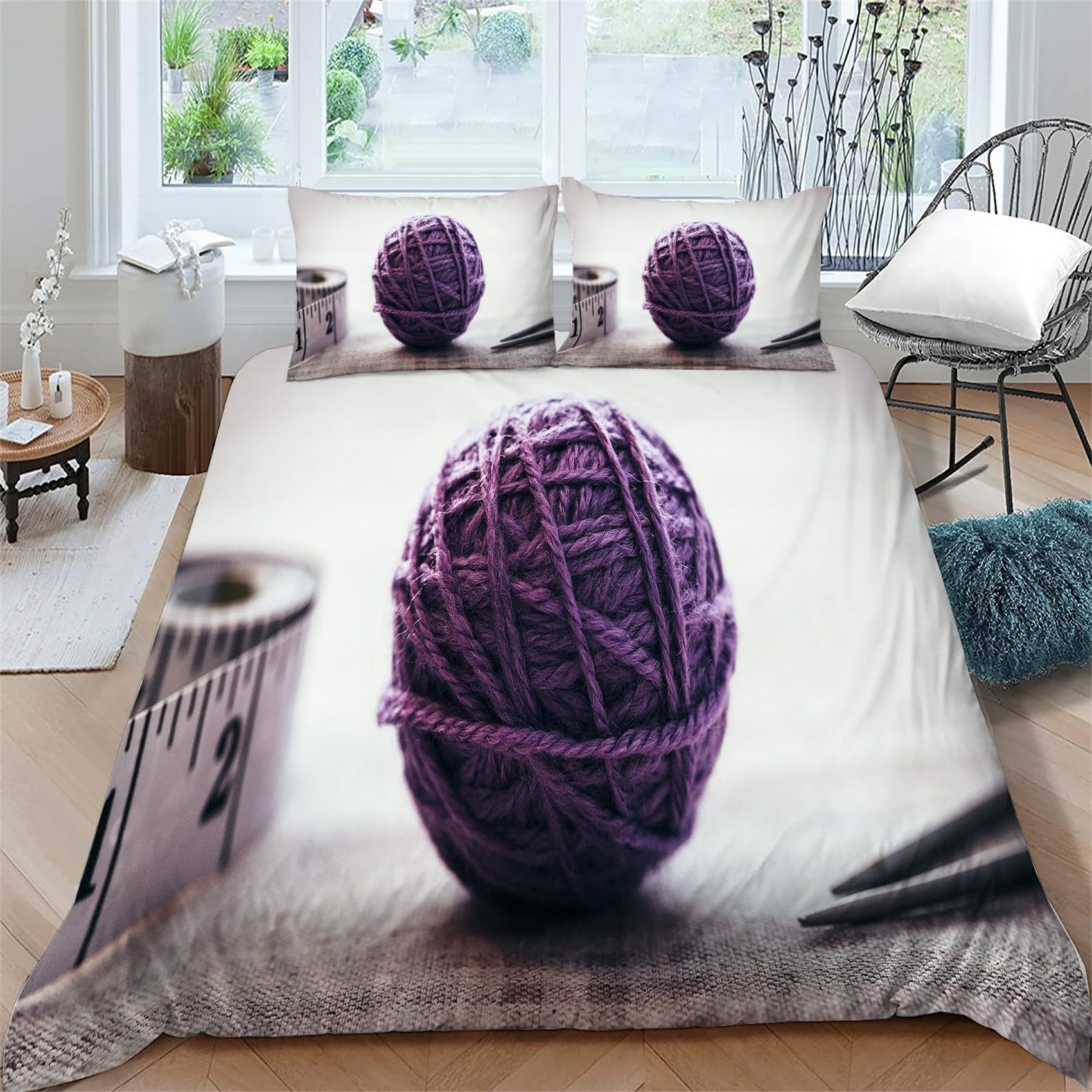 Housse de couette 220 x 240 cm en microfibre douce premium avec parure de lit 2 personnes